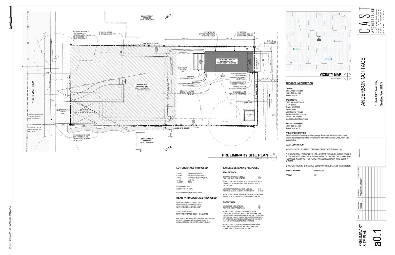 Site plan for 10324 13th Ave NW