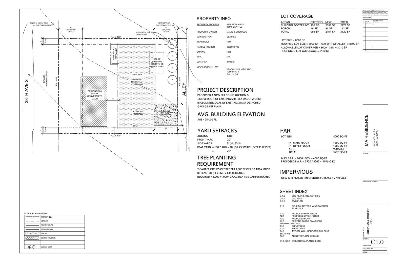 Site plan for 9228 38th Ave S