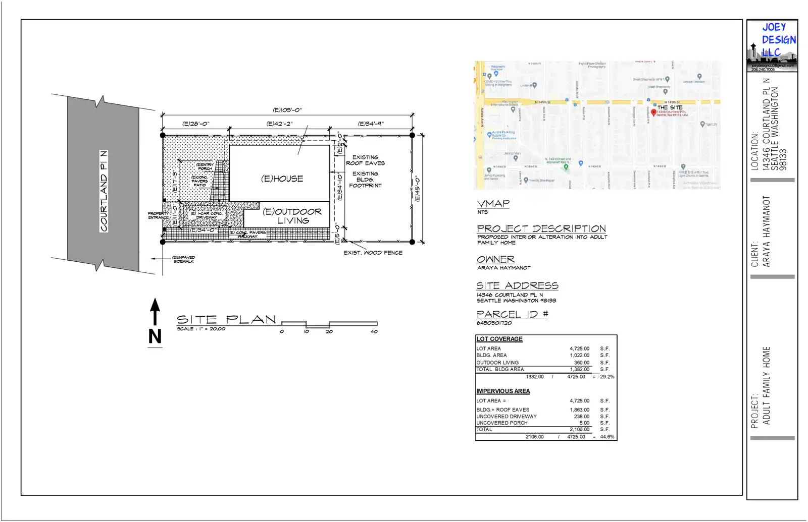 Site plan for 14346 Courtland Pl N
