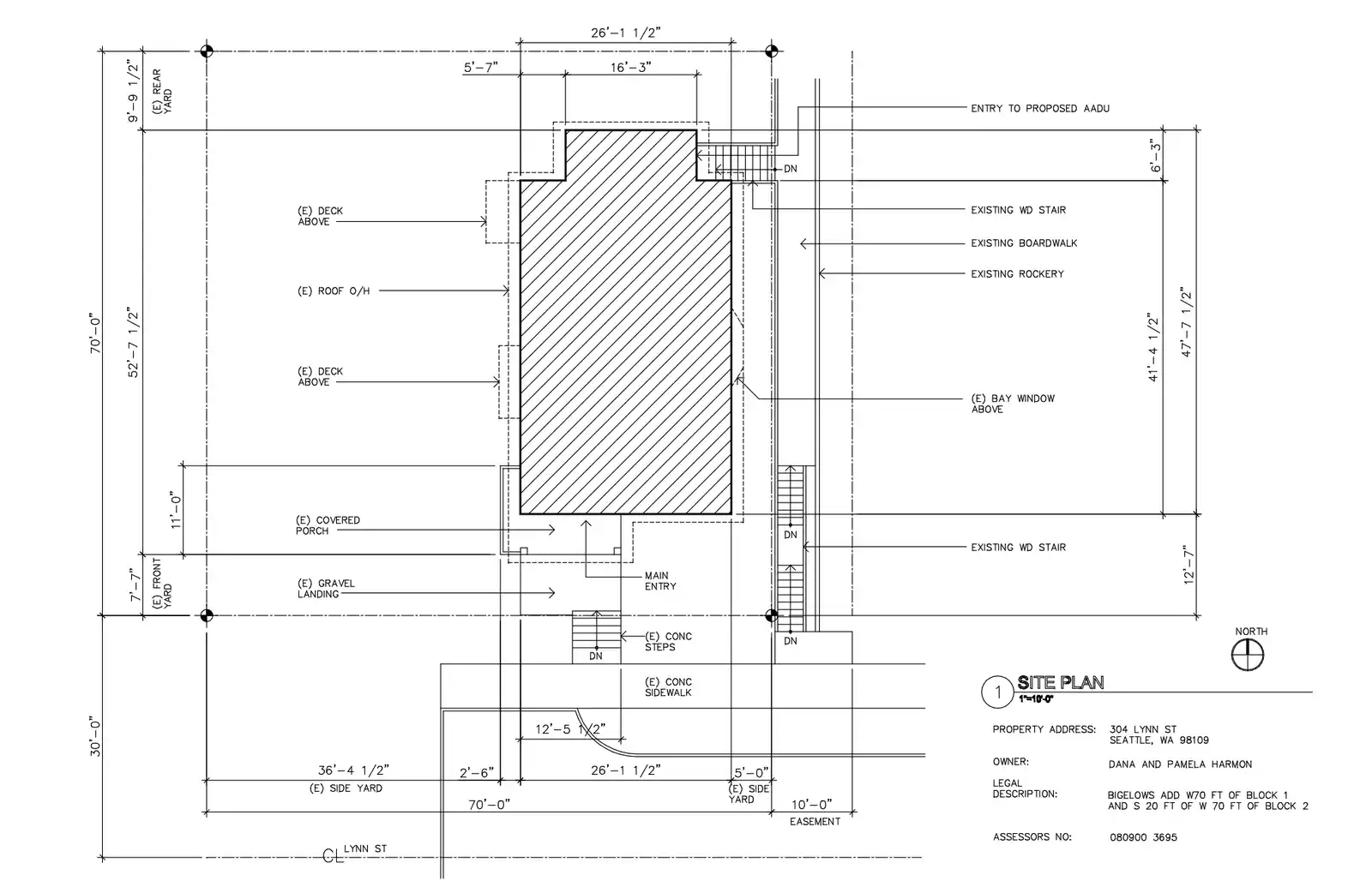 Site plan for 304 Lynn St
