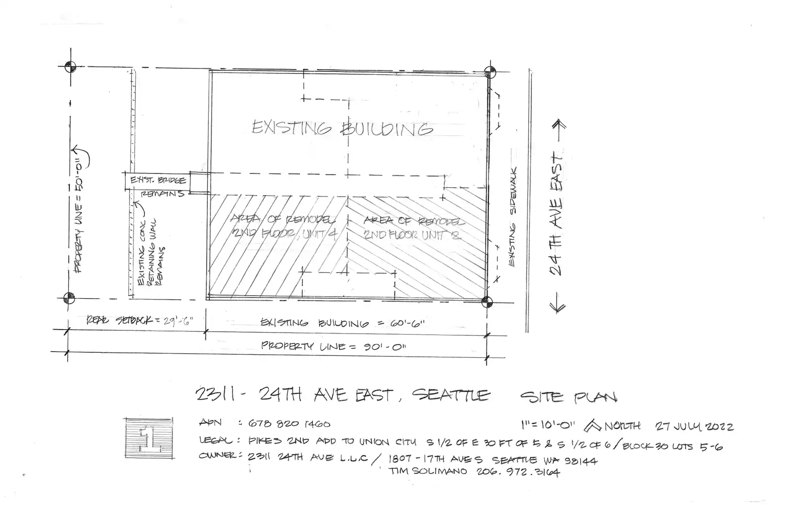 Site plan for 2311 24th Ave E