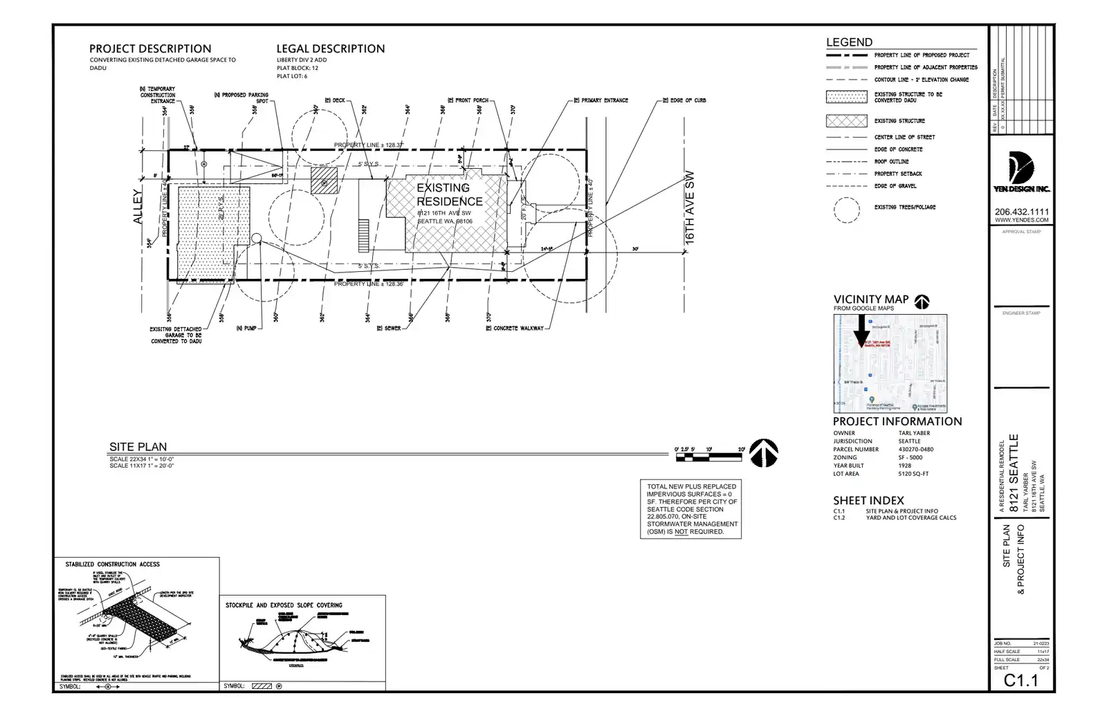 Site plan for 8121 16th Ave SW