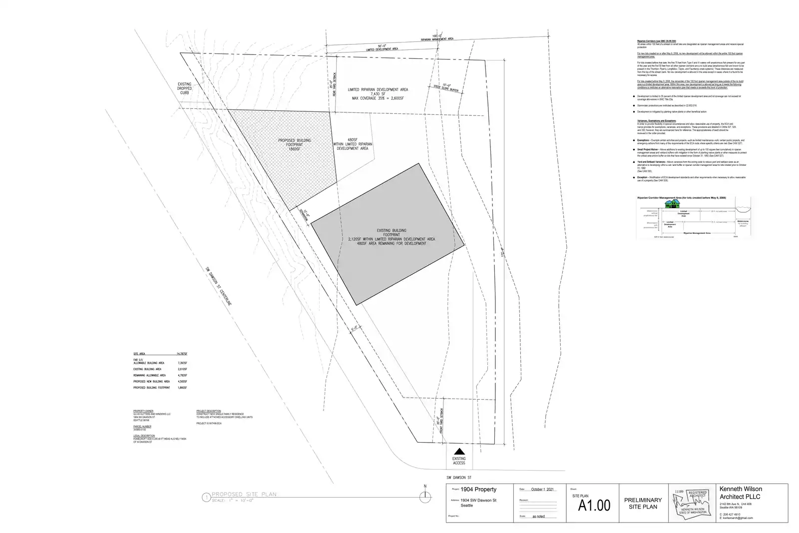 Site plan for 1904 SW Dawson St