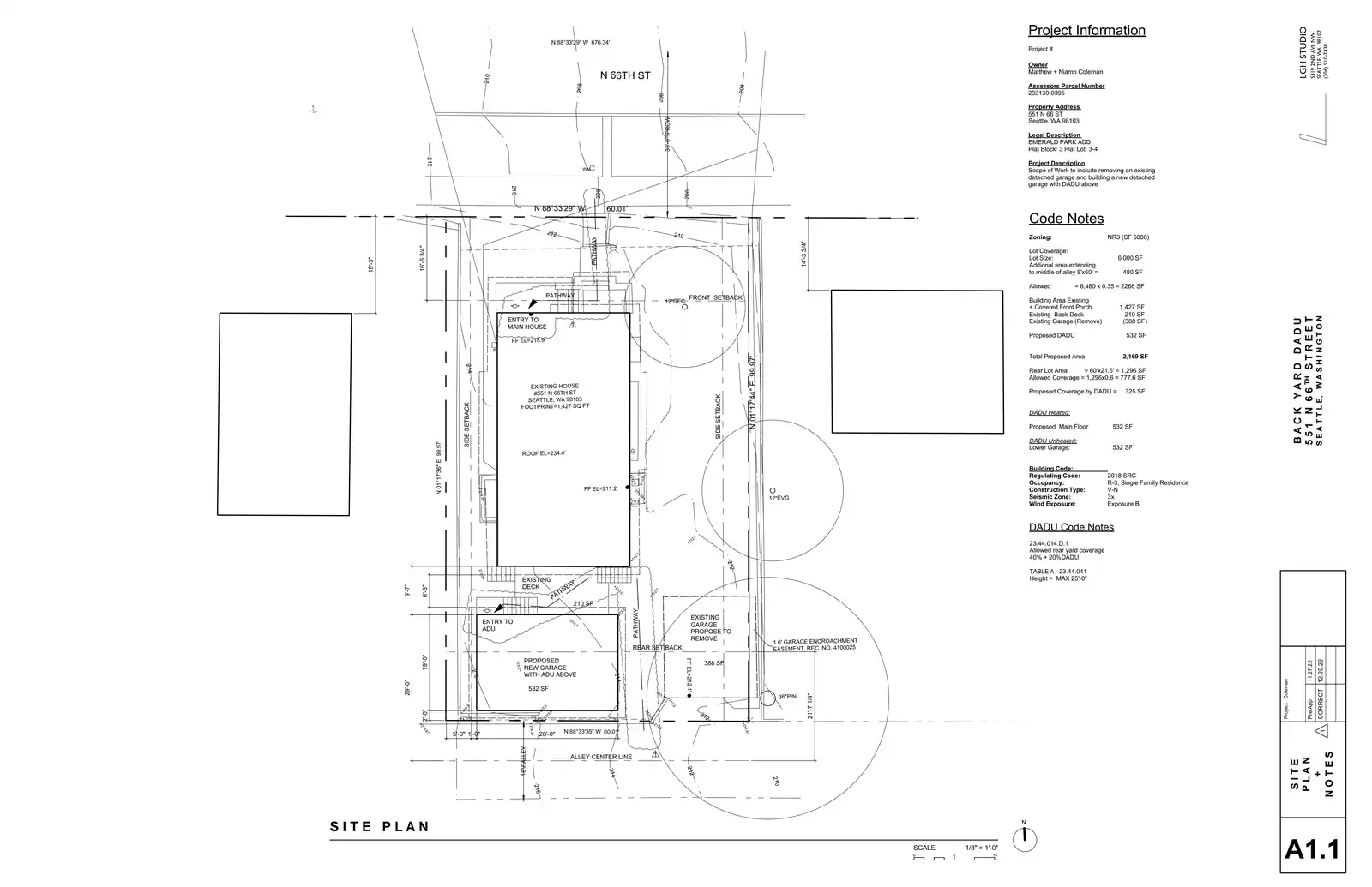 Site plan for 551 B N 66th St
