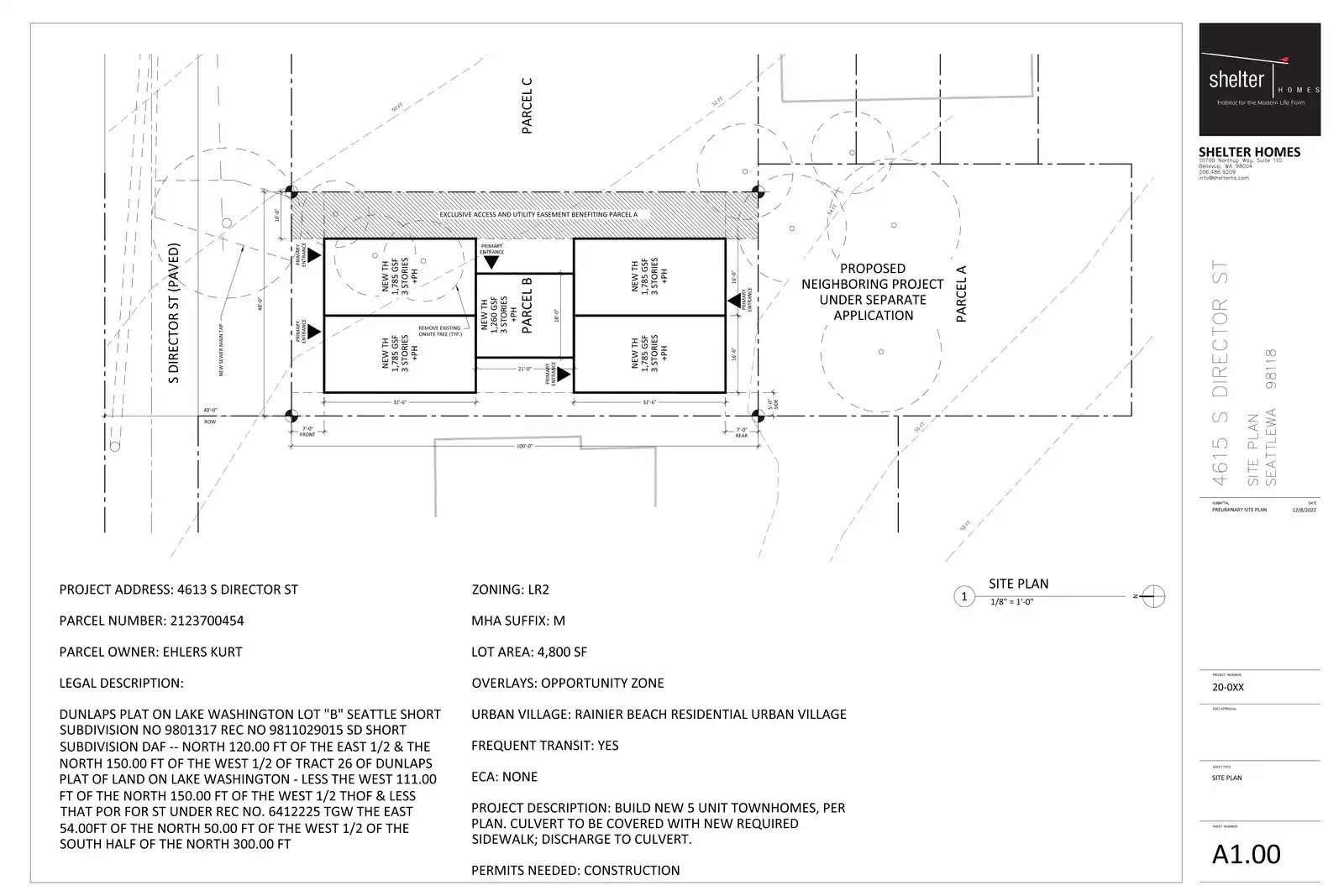 Site plan for 4613 S Director St