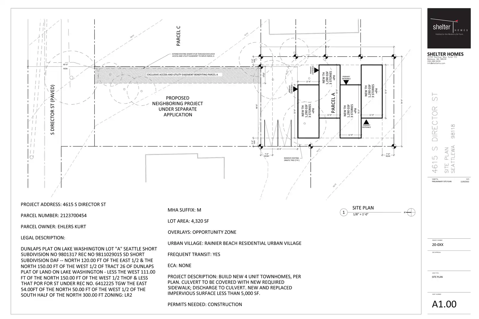 Site plan for 4615 S Director St