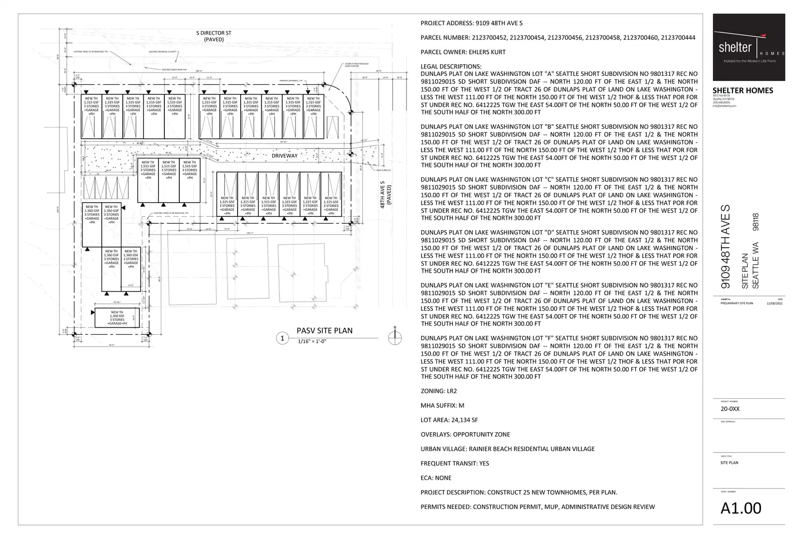 Site plan for 9109 48th Ave S