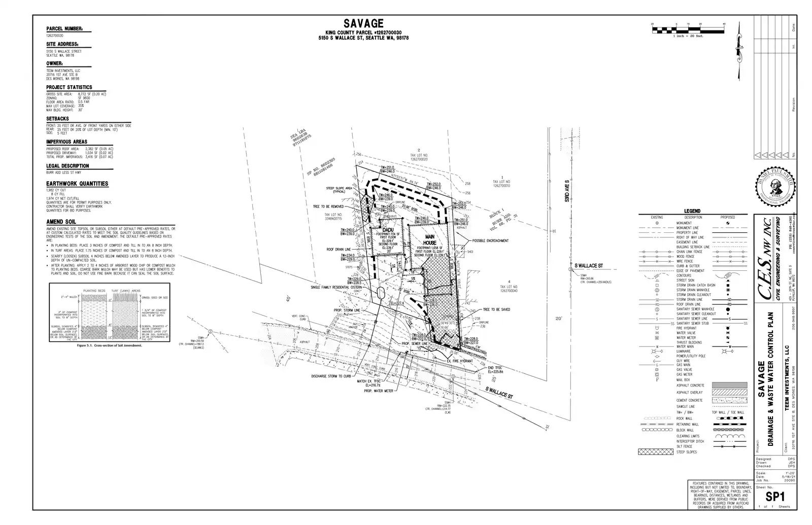 Site plan for 5150 S Wallace St