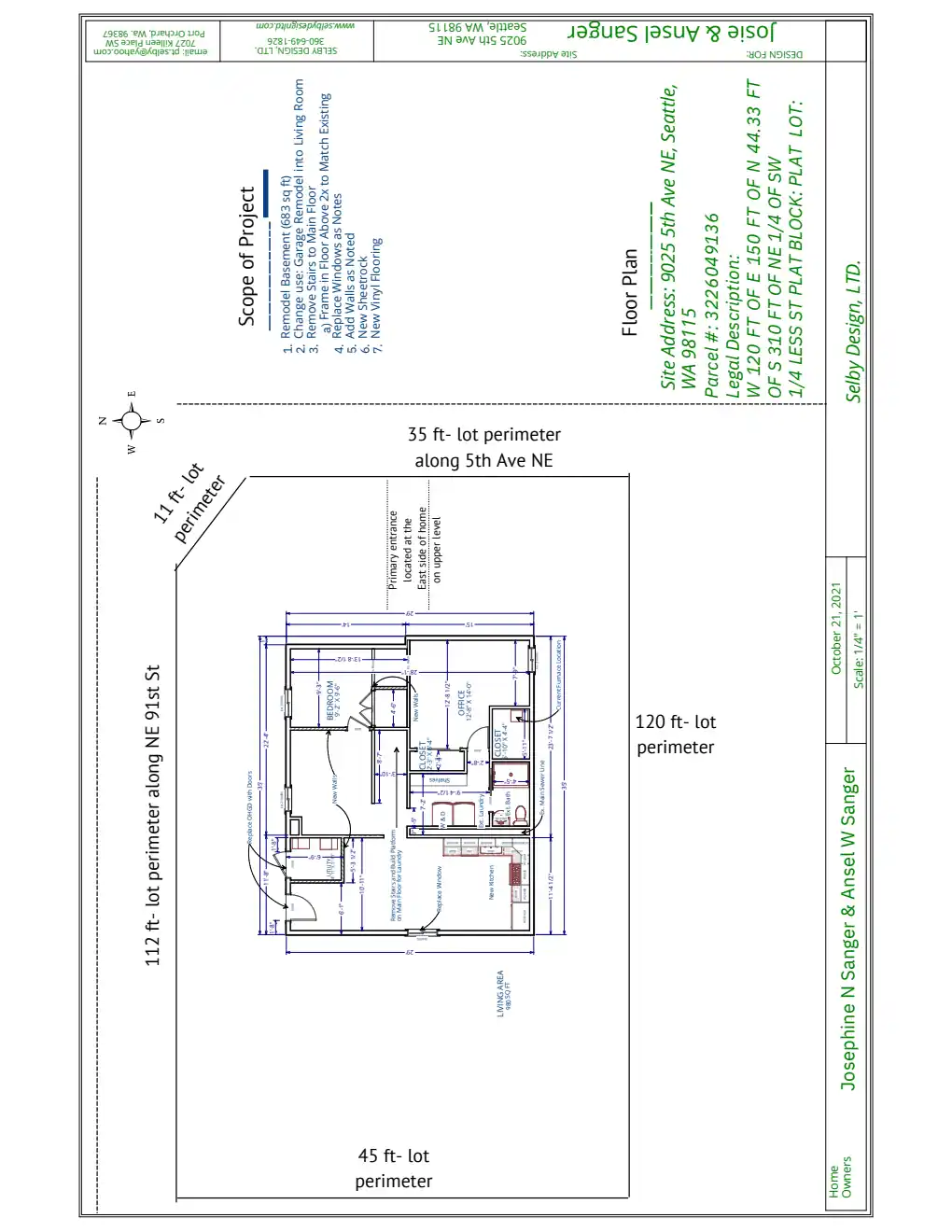 Site plan for 9025 5th Ave NE