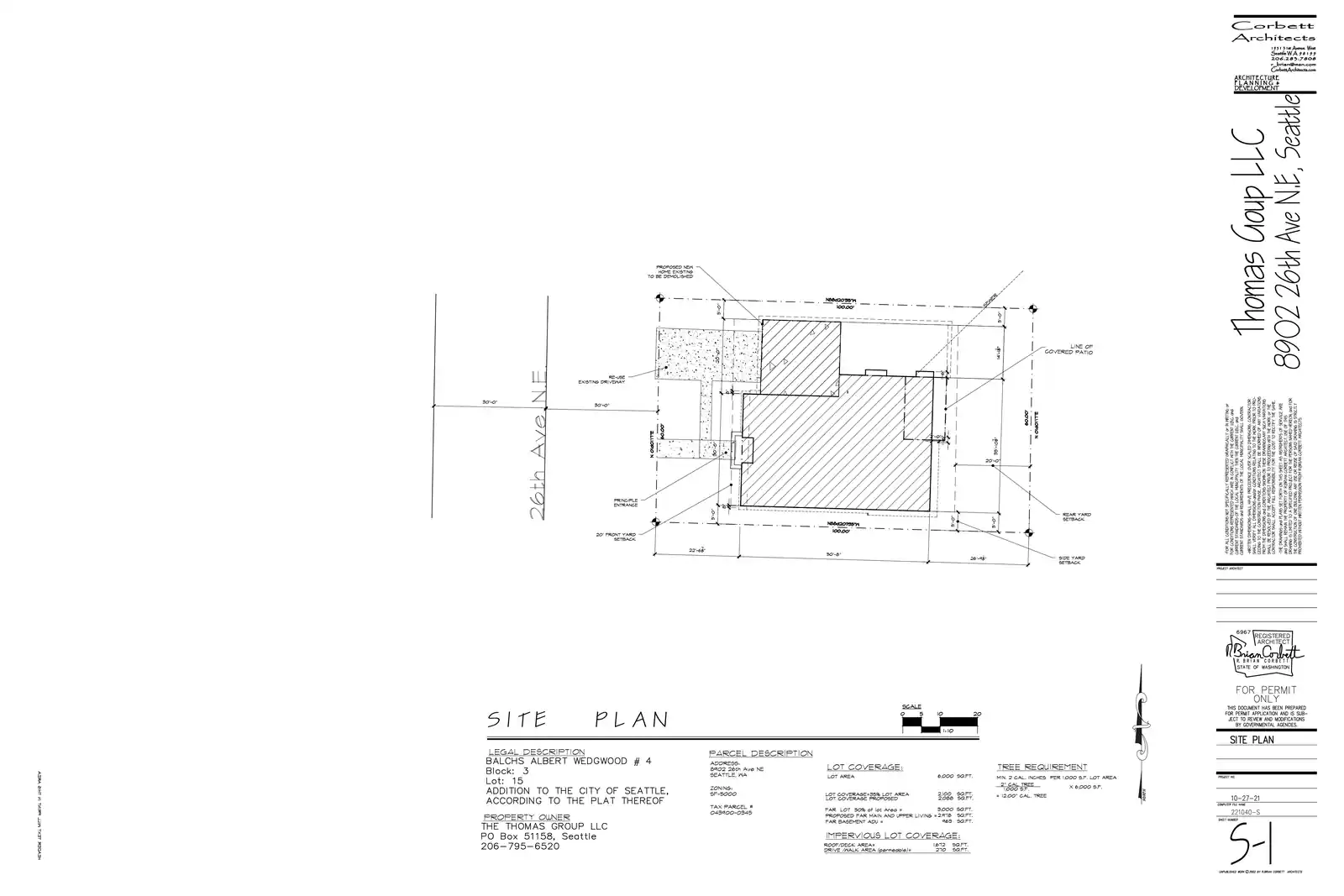 Site plan for 8902 26th Ave NE