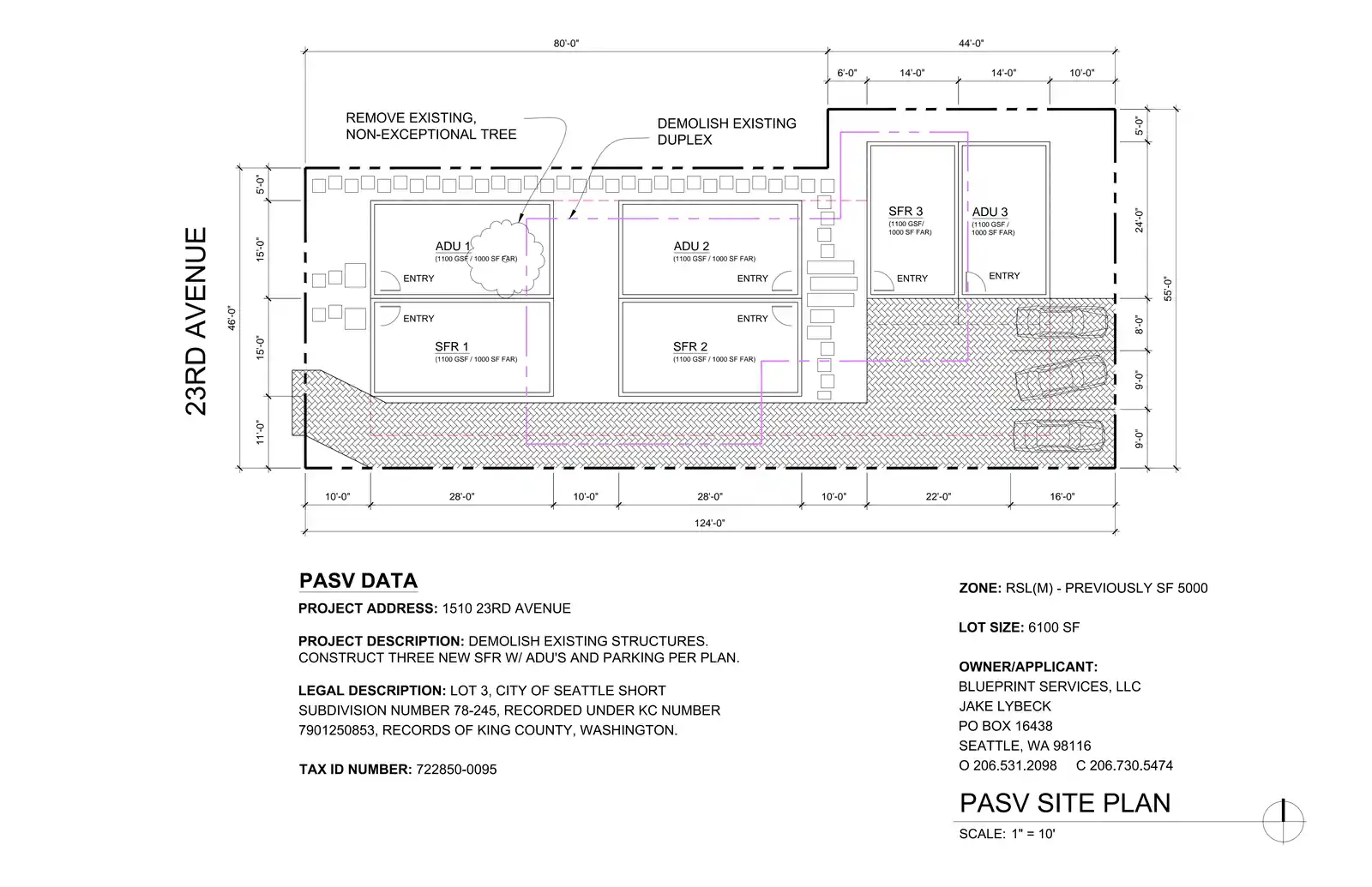 Site plan for 1510 23rd Ave