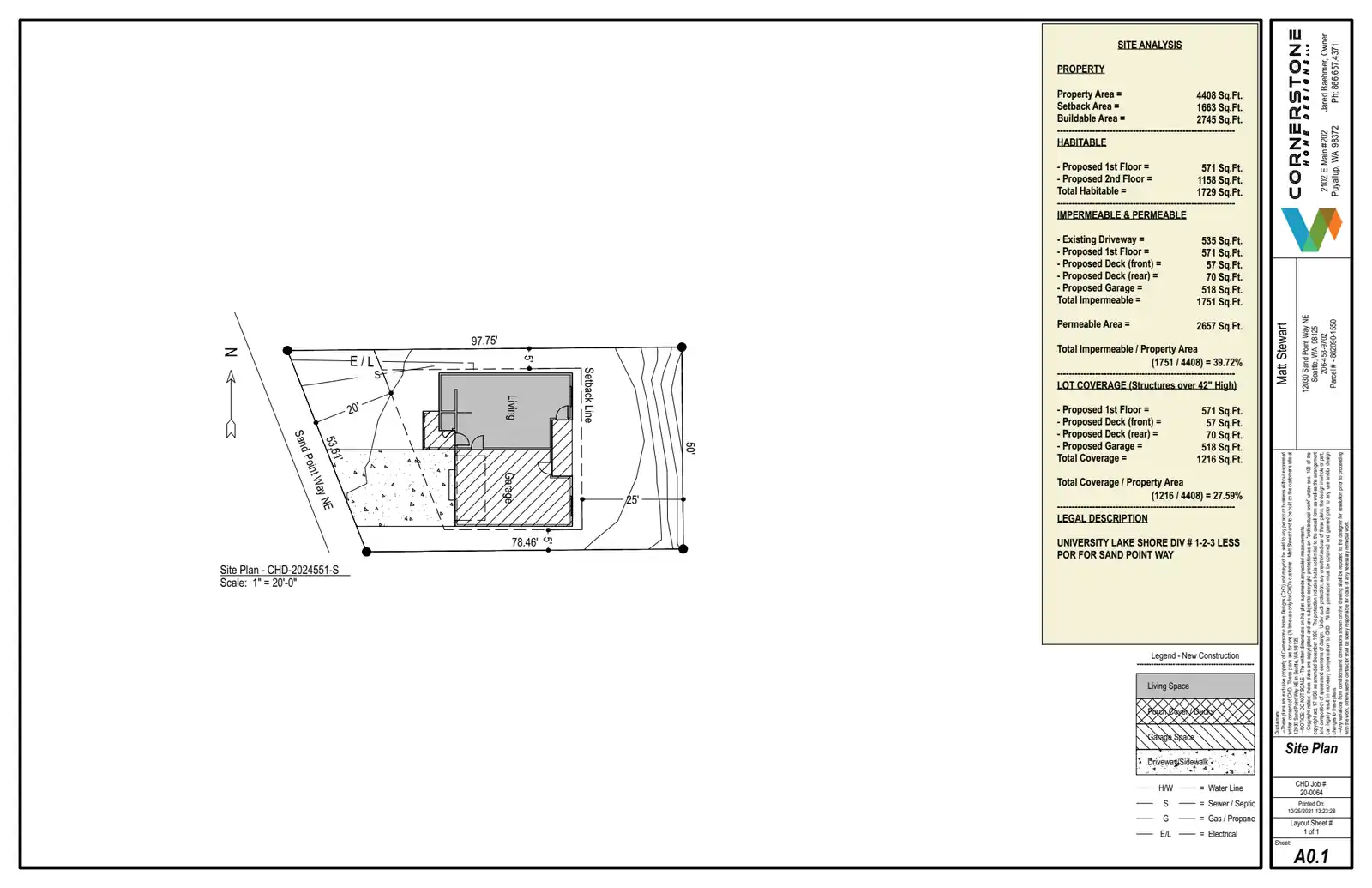 Site plan for 12030 Sand Point Way NE
