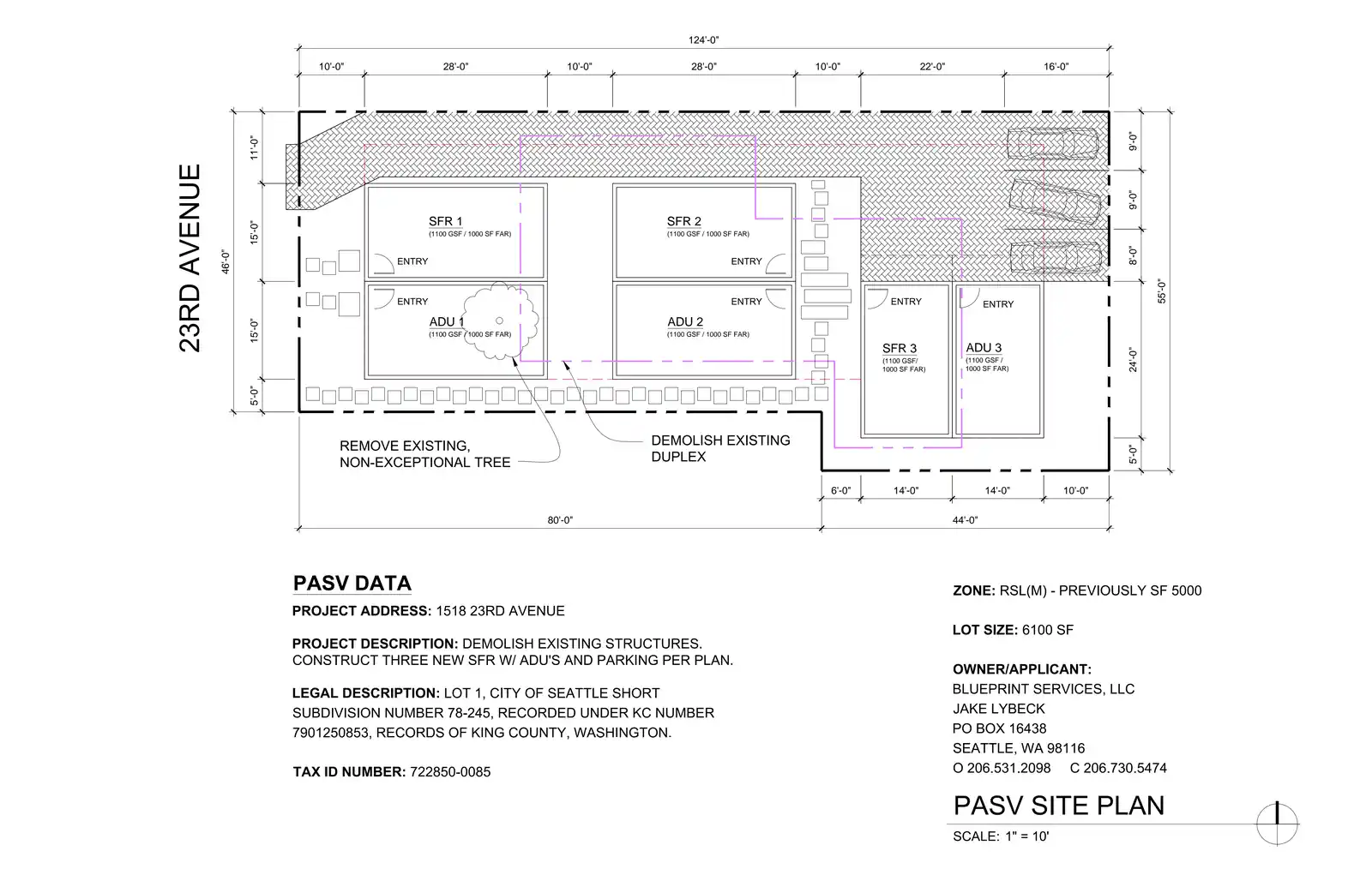 Site plan for 1518 23rd Ave