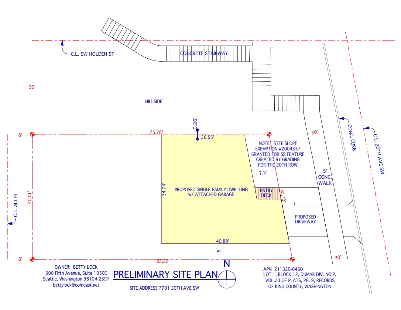 Site plan for 7705 20th Ave SW