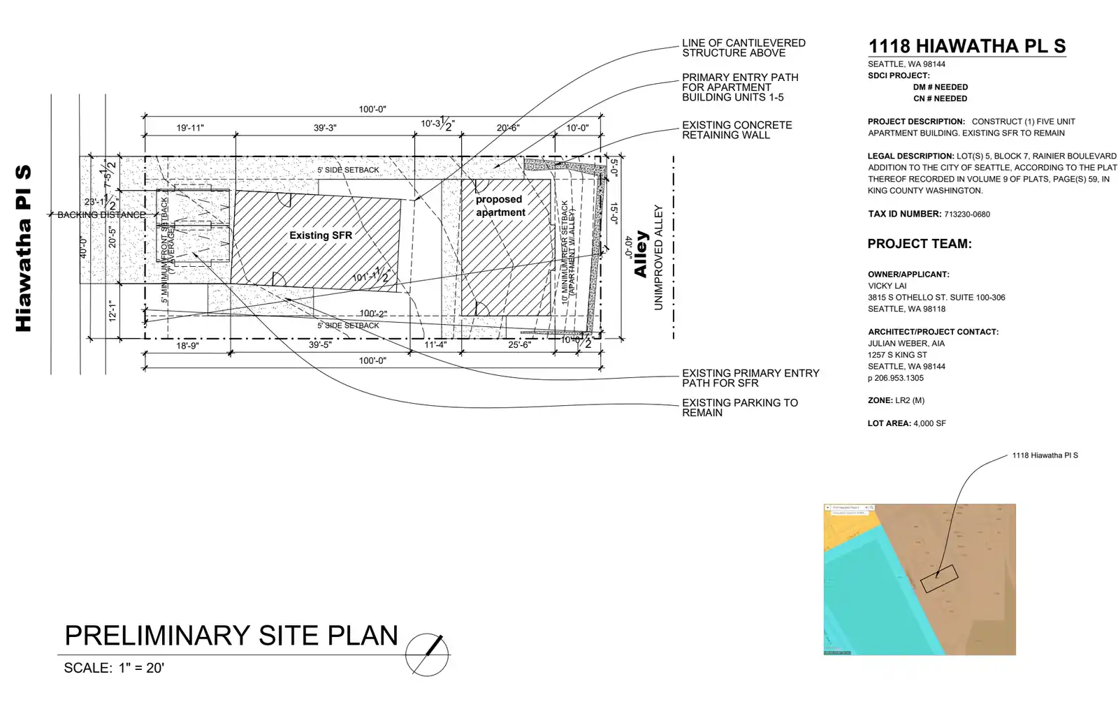 Site plan for 1118 Hiawatha Pl S