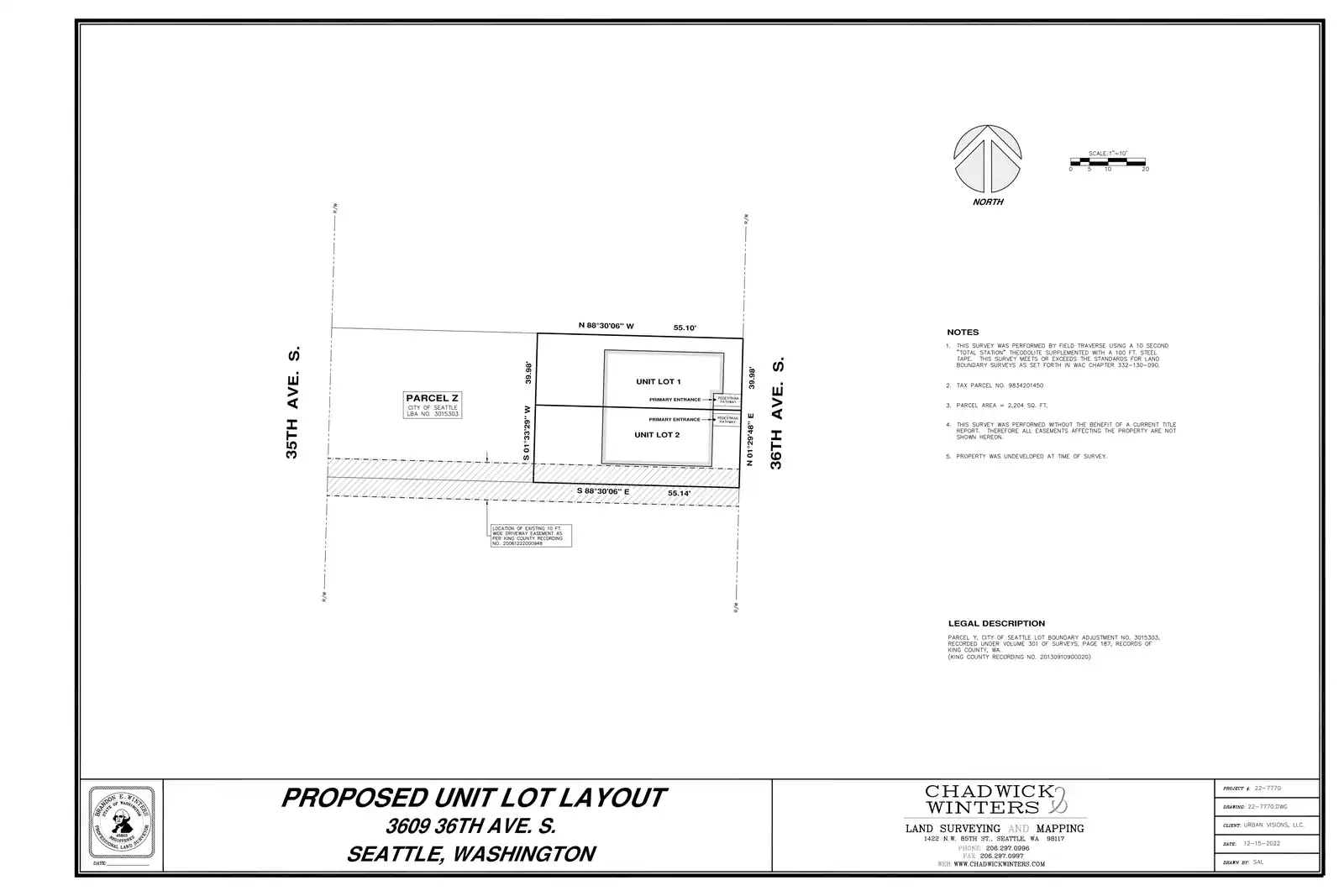 Site plan for 3609 36th Ave S