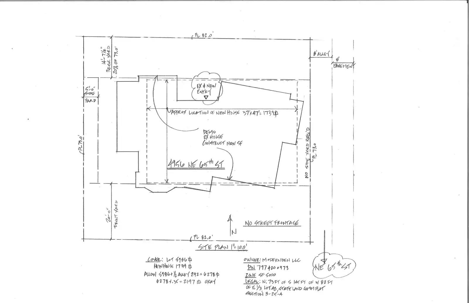 Site plan for 4956 NE 65th St