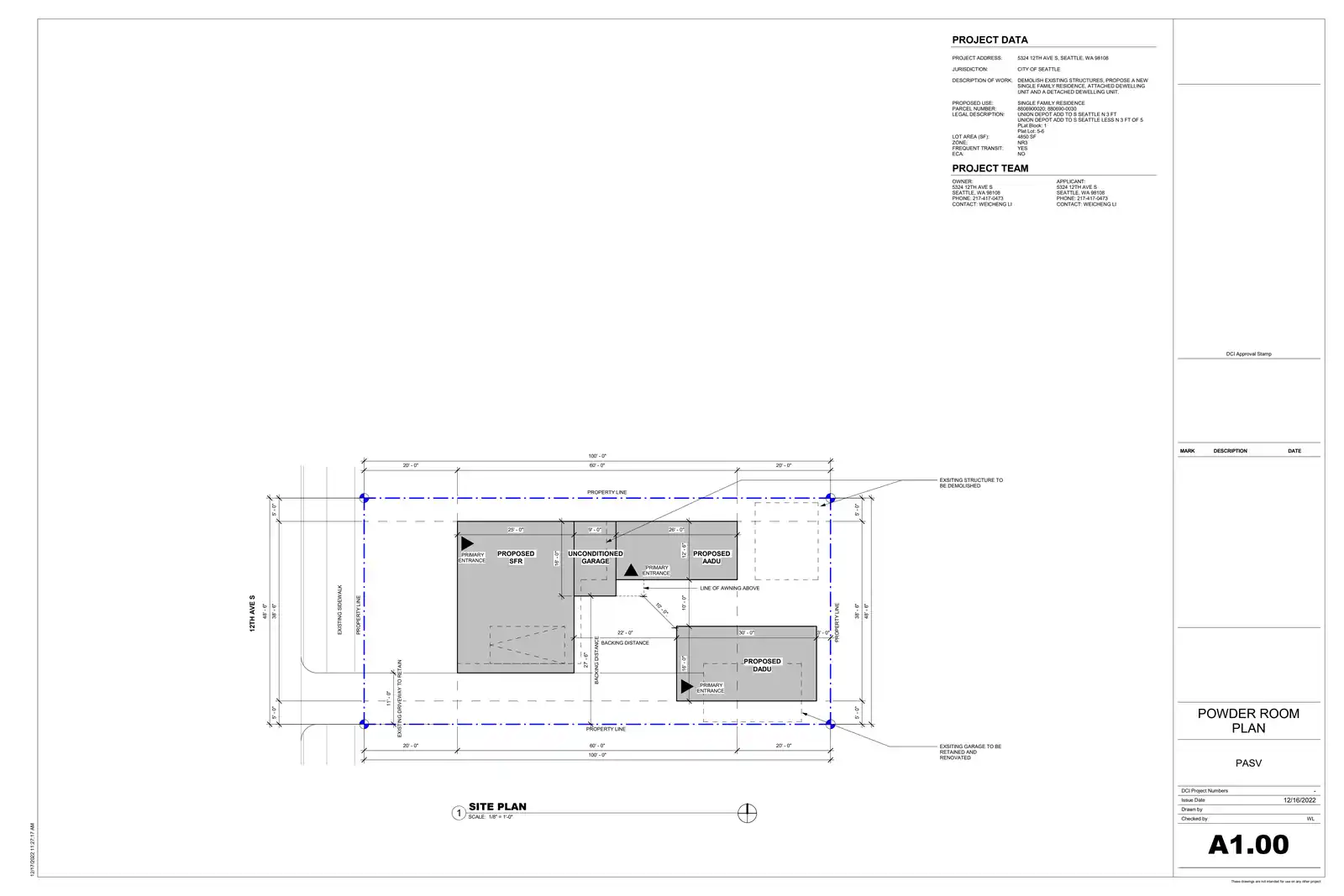 Site plan for 5324 12th Ave S