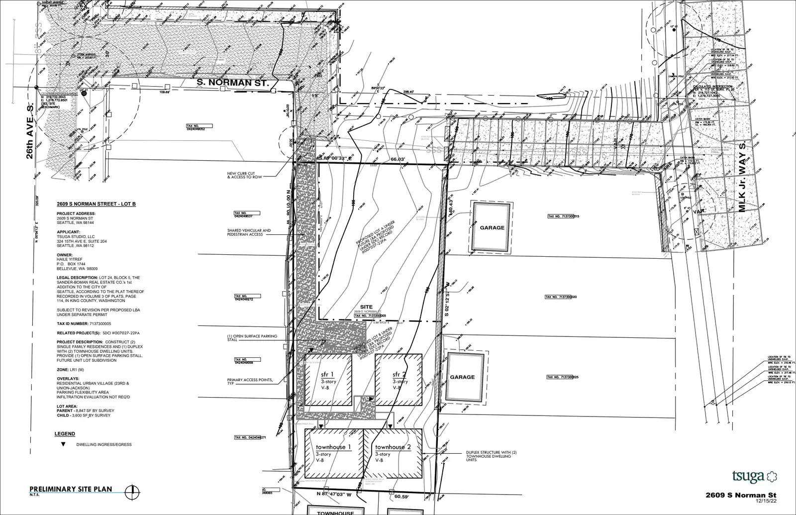 Site plan for 2609 S Norman St