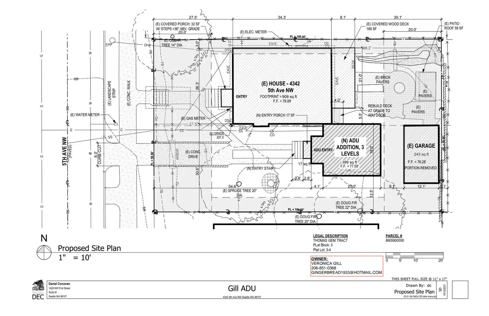 Site plan for 4342 5th Ave NW