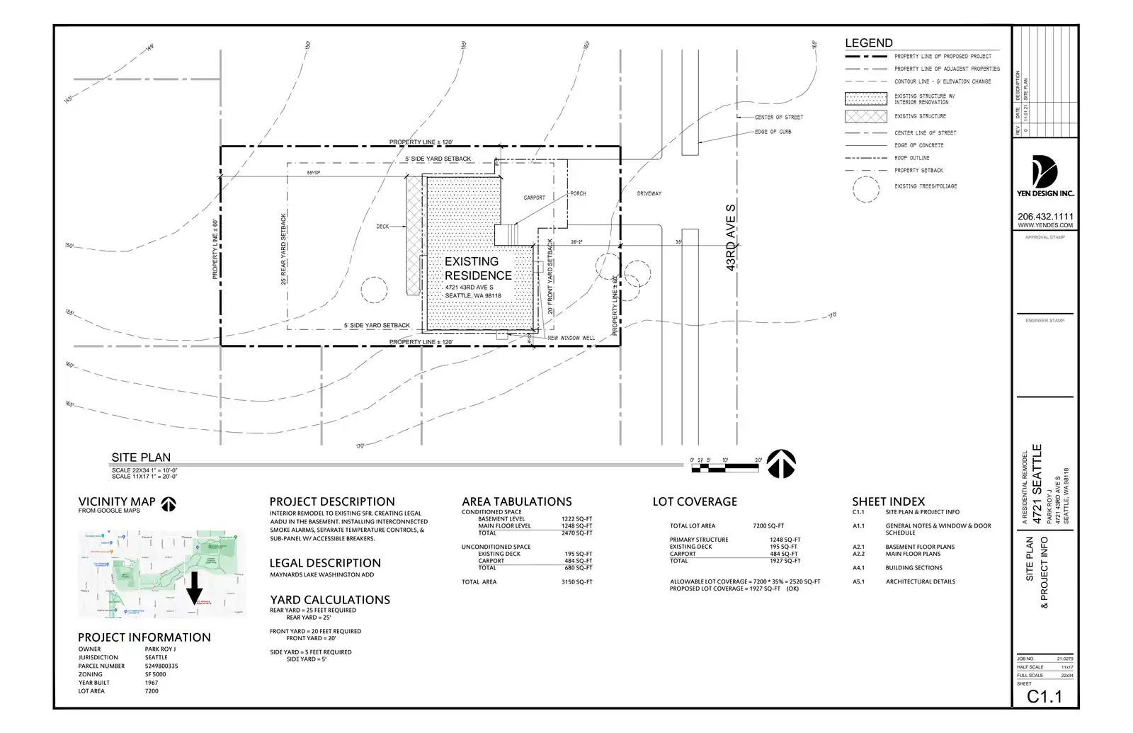 Site plan for 4721 43rd Ave S