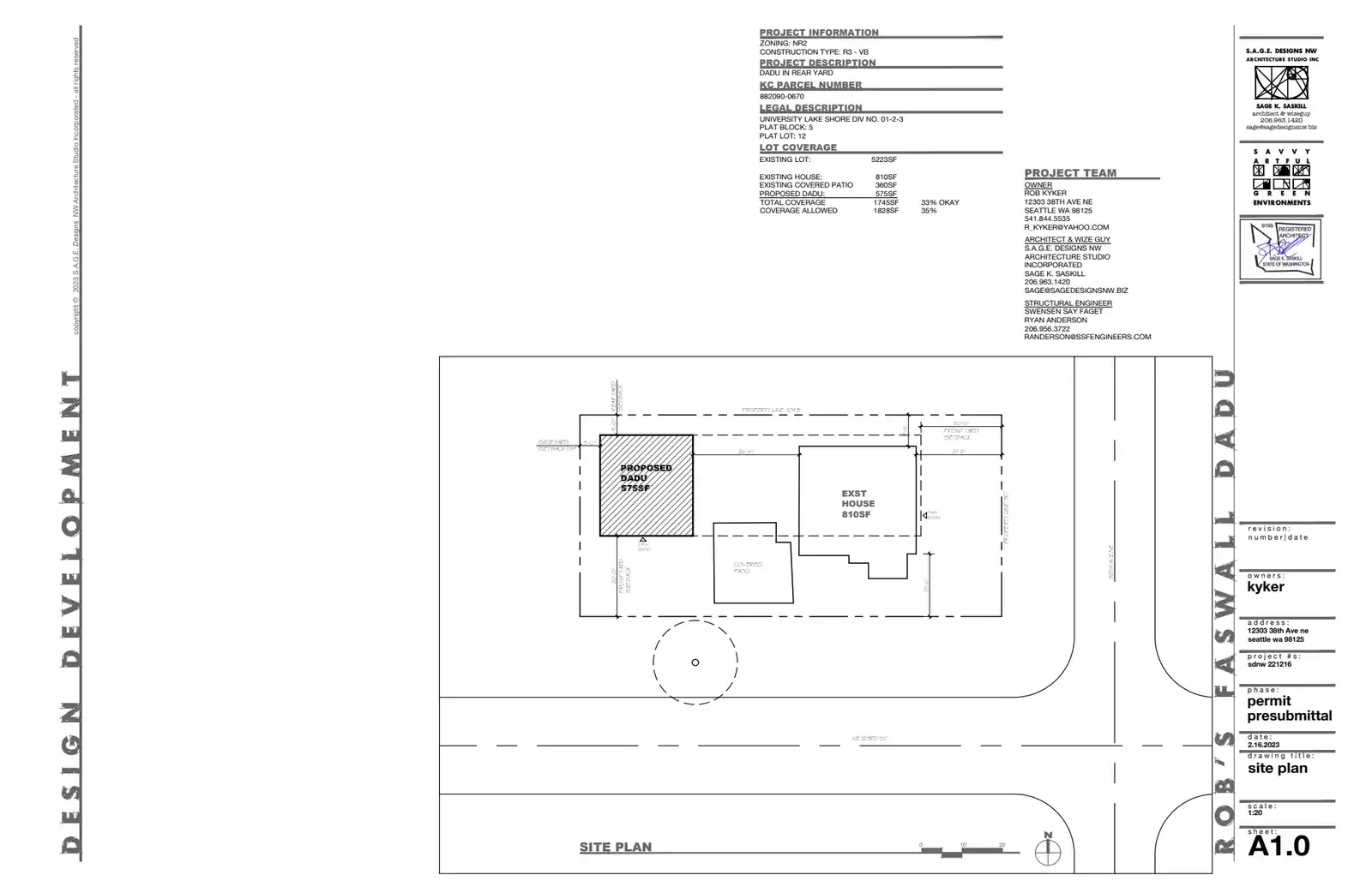 Site plan for 3636 NE 123rd St