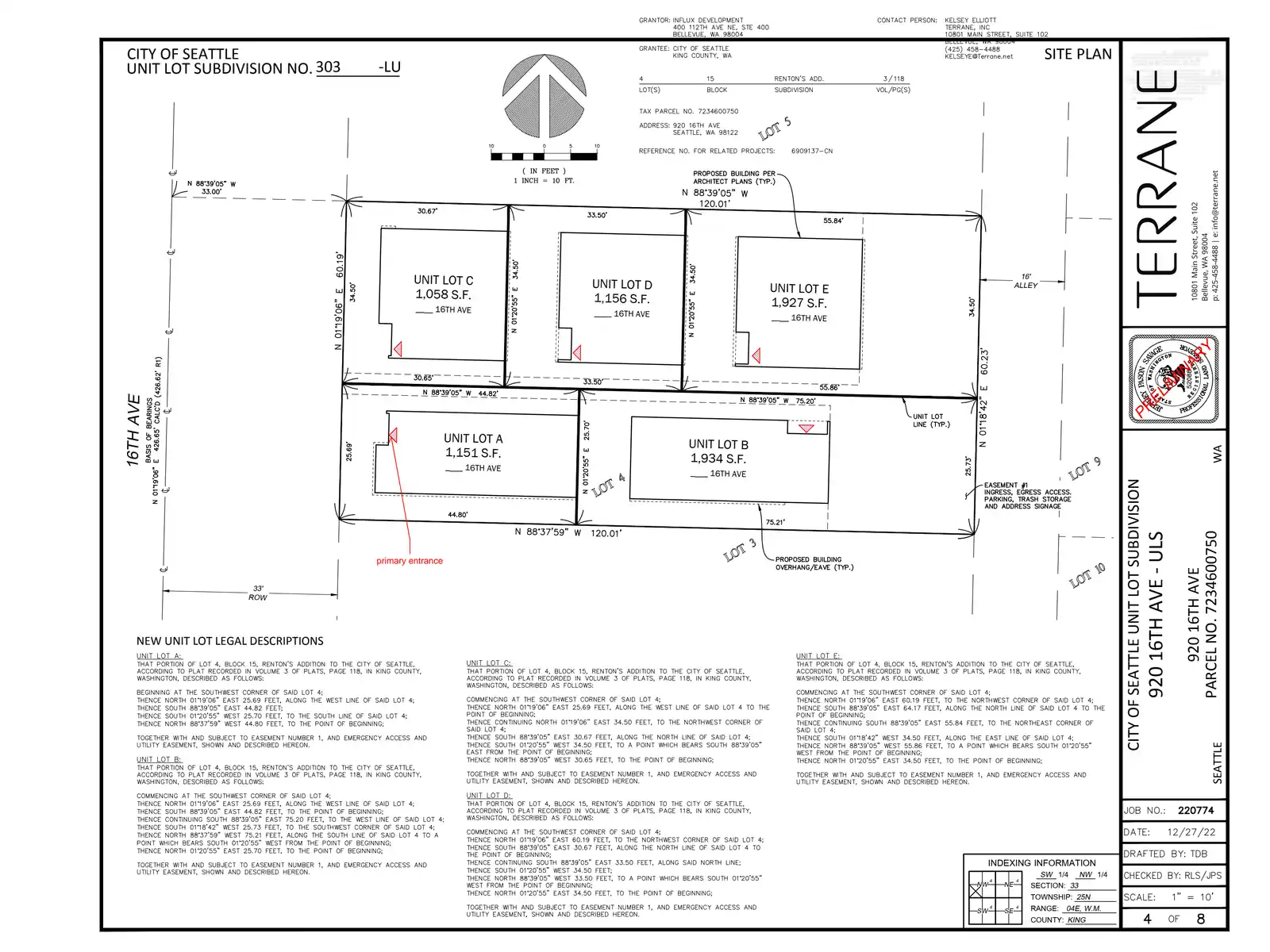 Site plan for 920 16th Ave