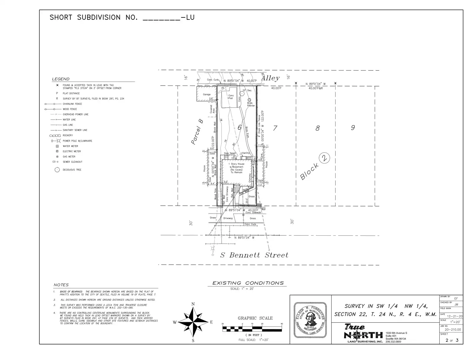 Site plan for 3524 S Bennett St