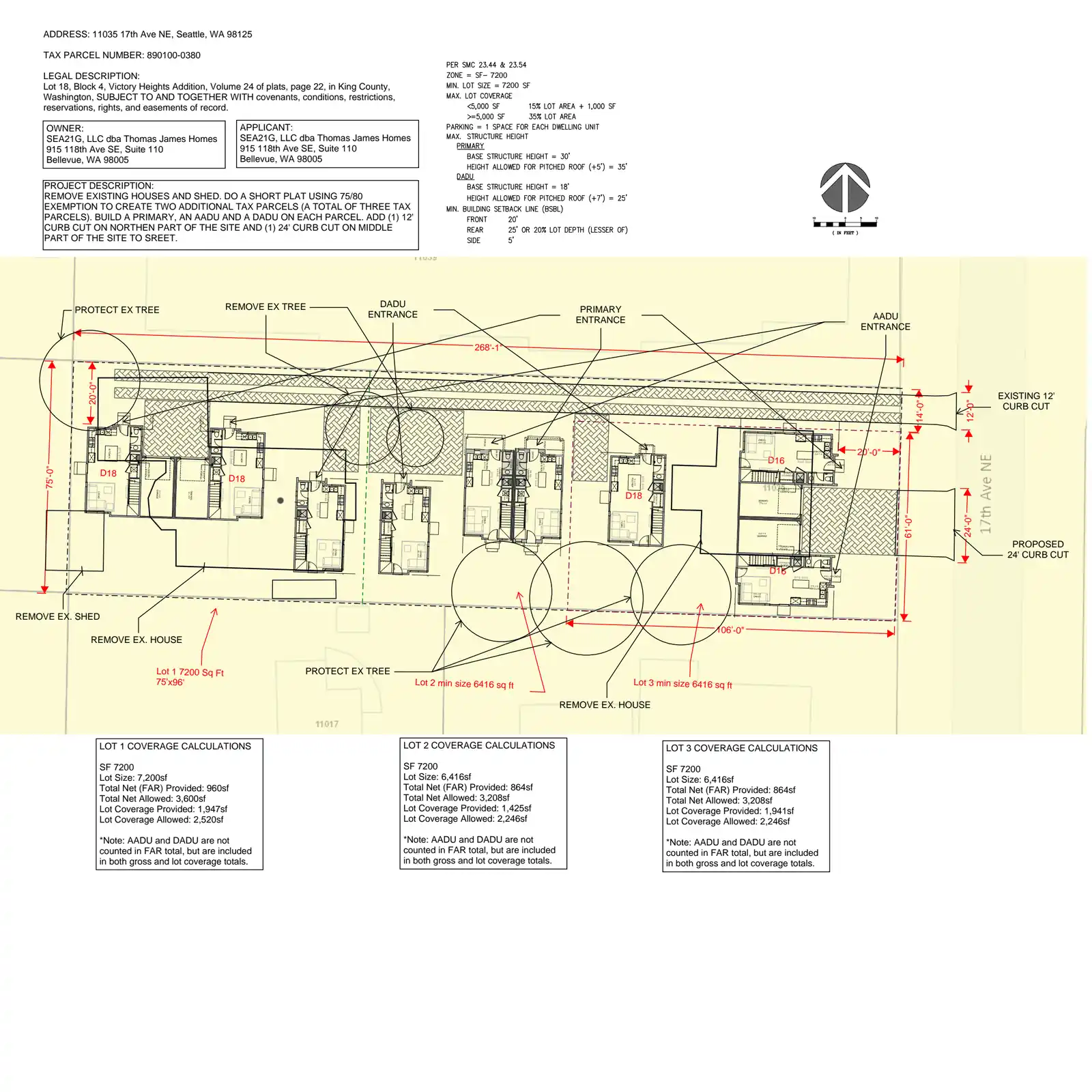 Site plan for 11035 17th Ave NE