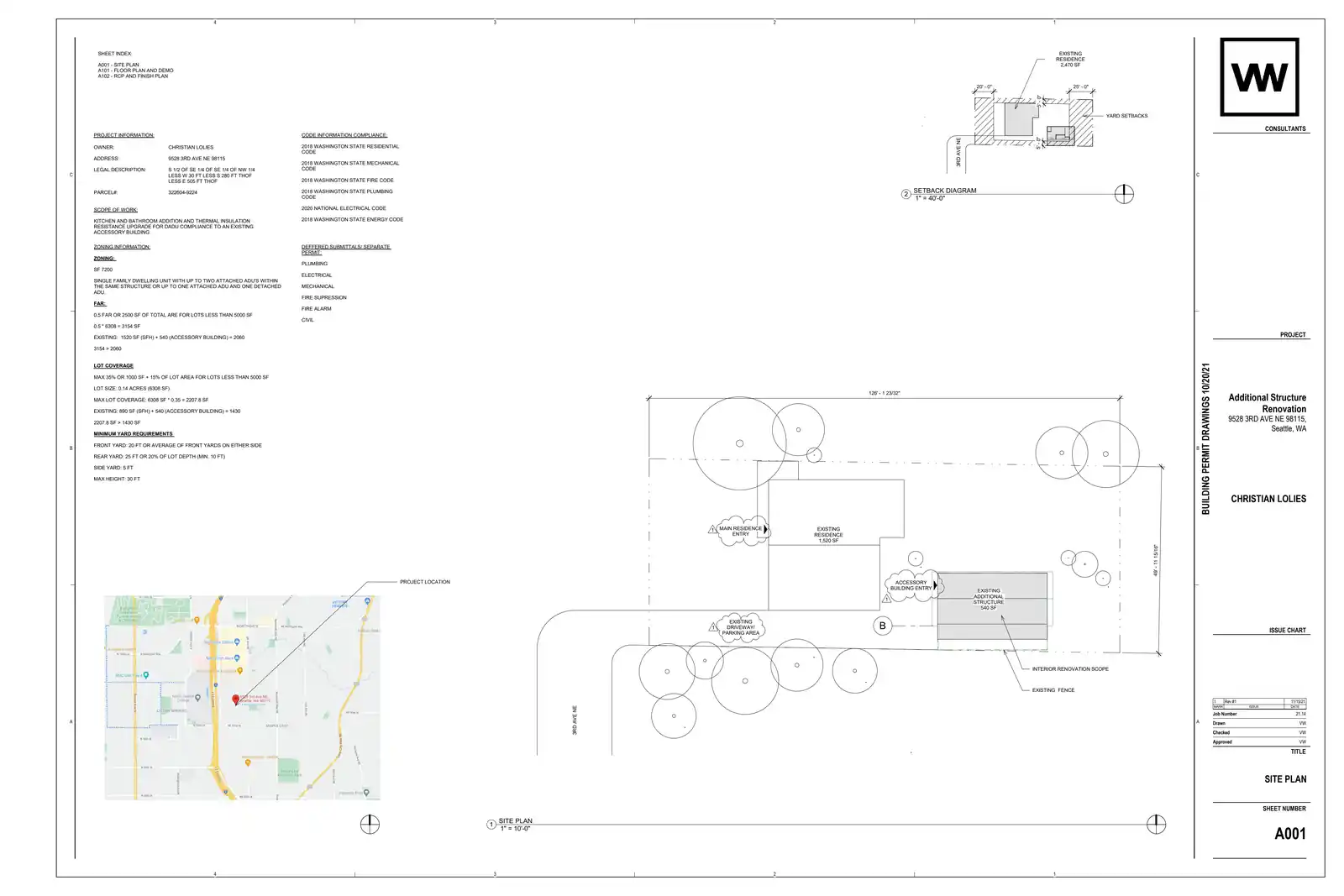Site plan for 9528 3rd Ave NE