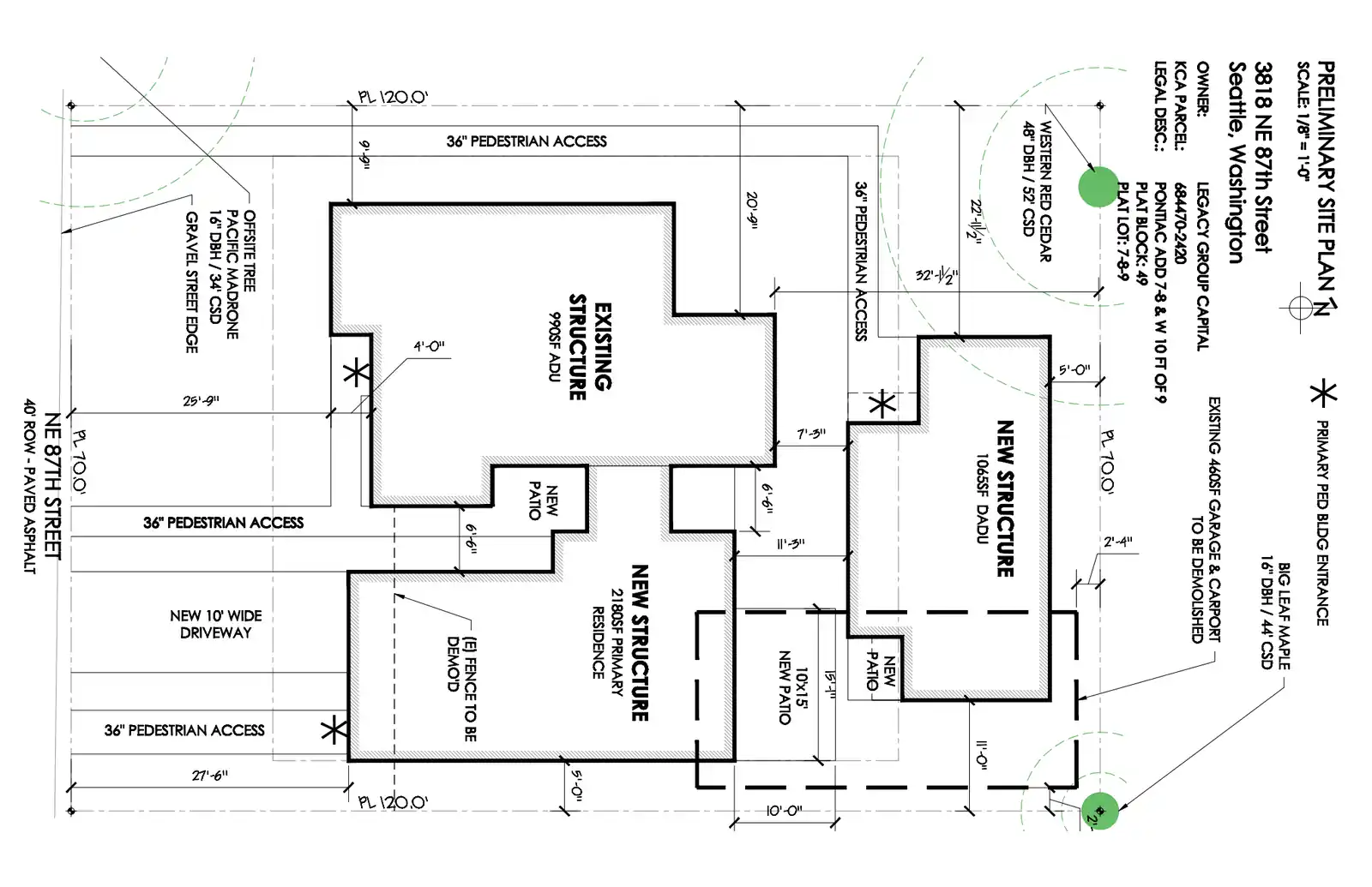 Site plan for 3820 NE 87th St