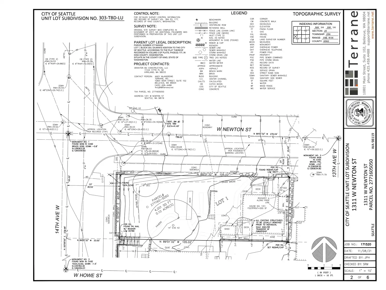 Site plan for 1311 W Newton St