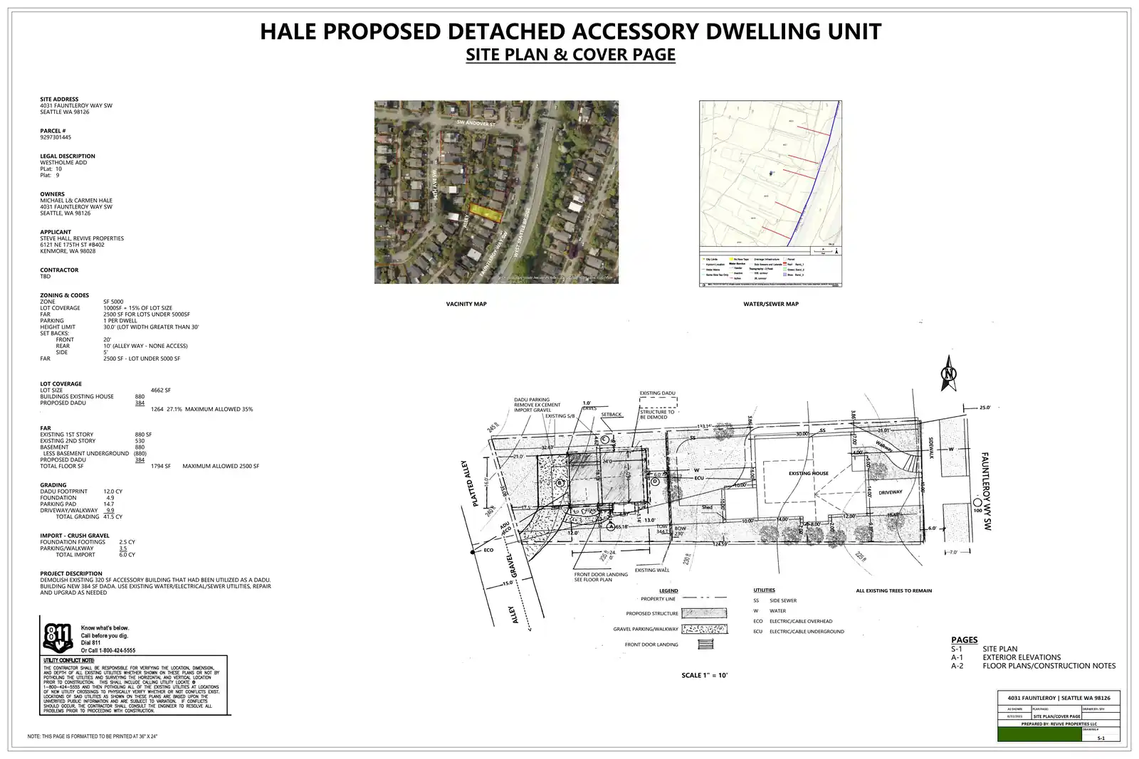 Site plan for 4029 Fauntleroy Way SW