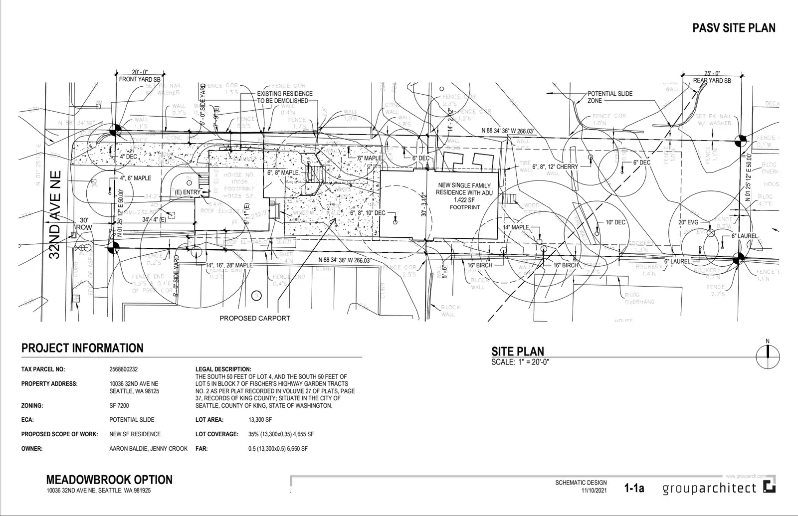 Site plan for 10036 32nd Ave NE