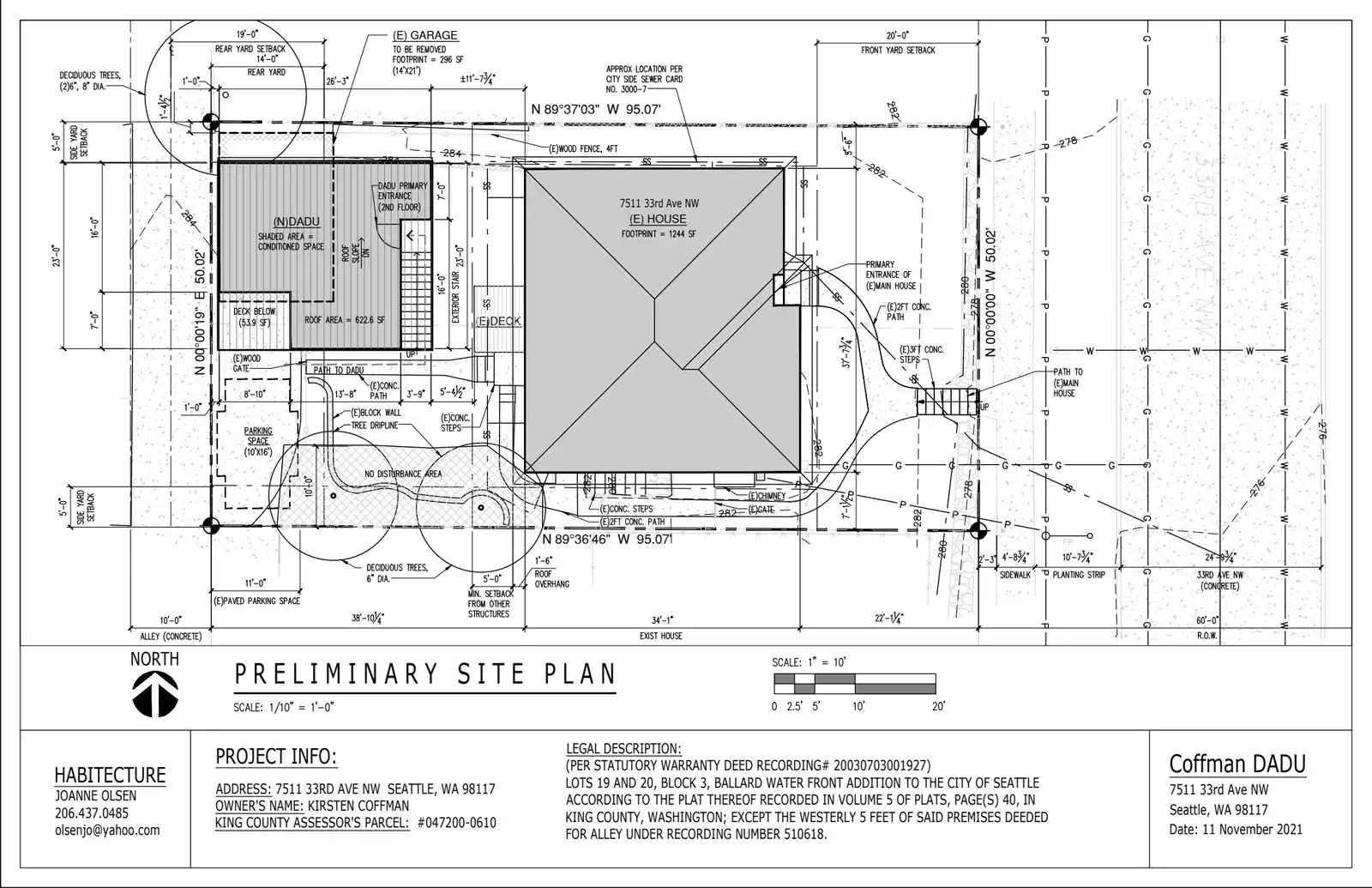 Site plan for 7509 33rd Ave NW