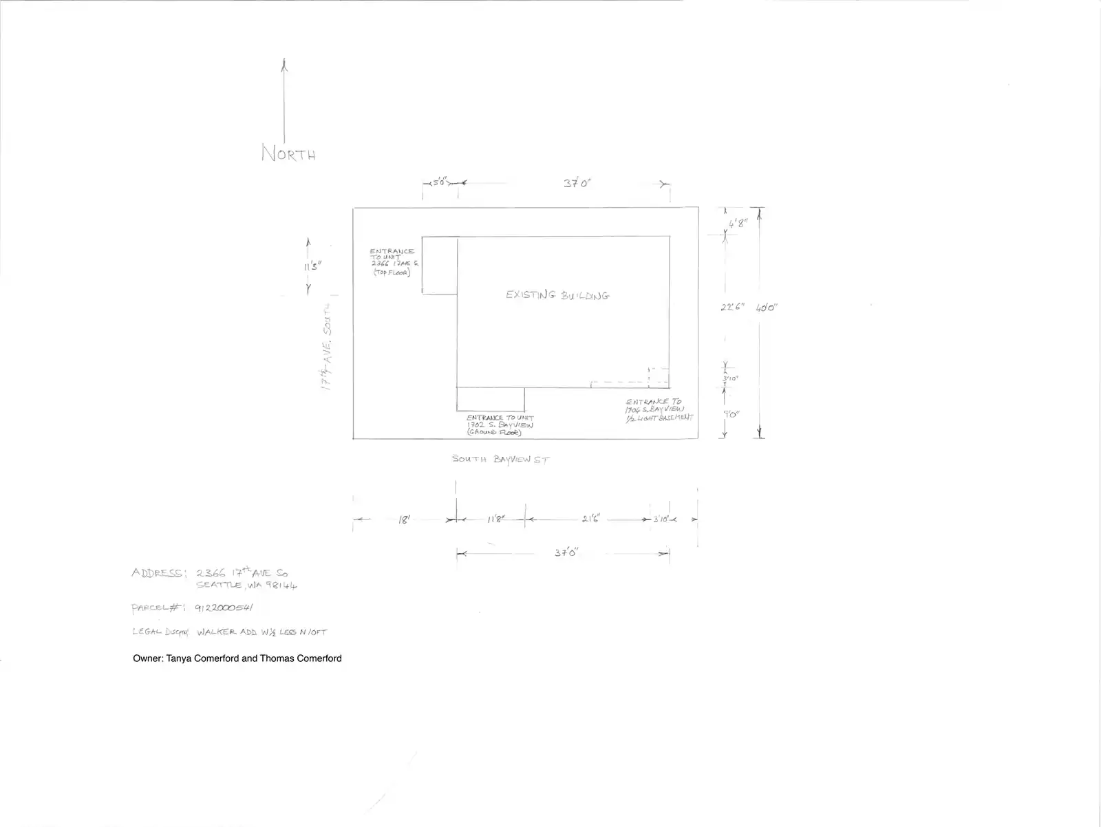 Site plan for 2366 17th Ave S