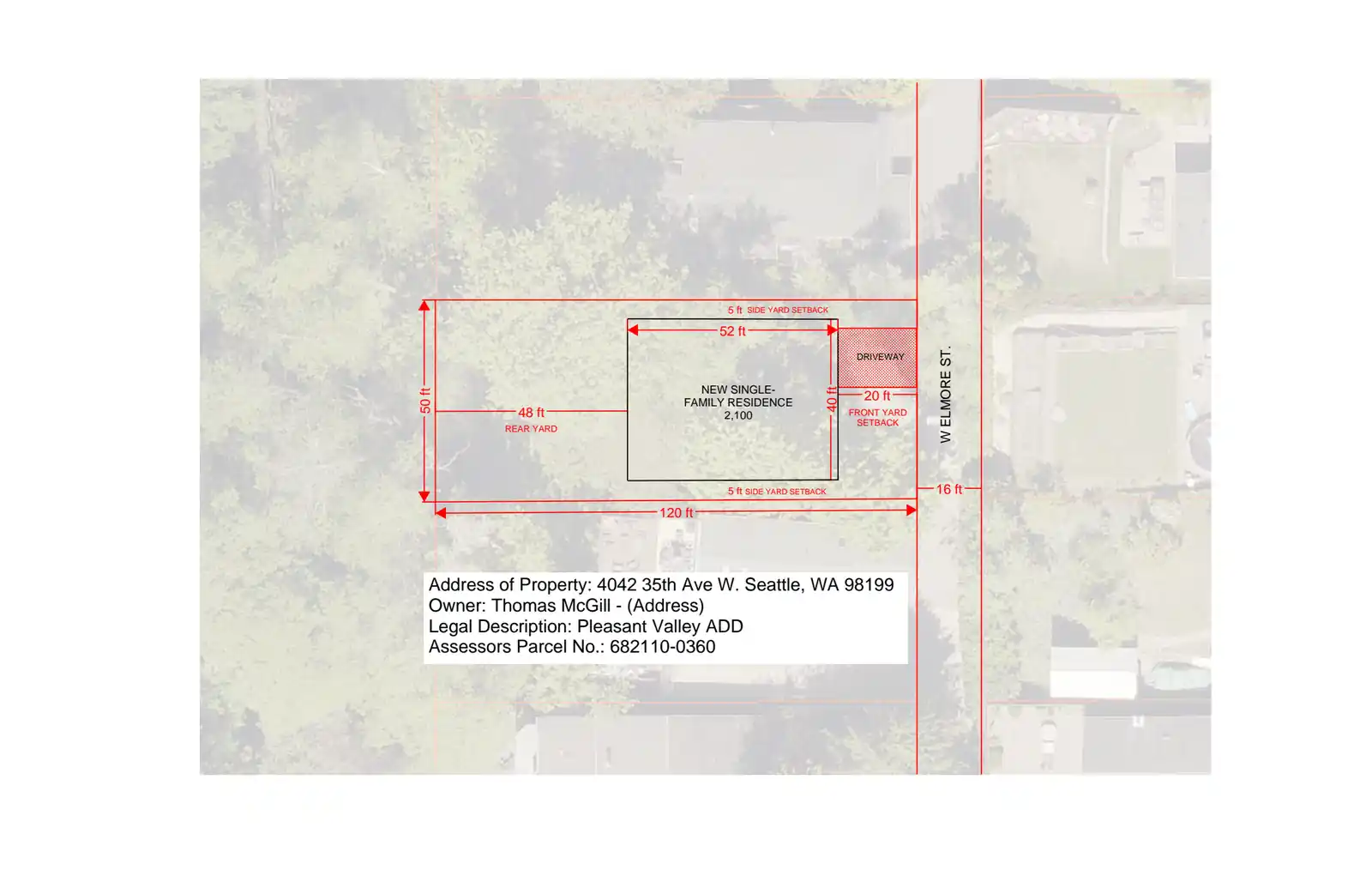 Site plan for 4042 35th Ave W