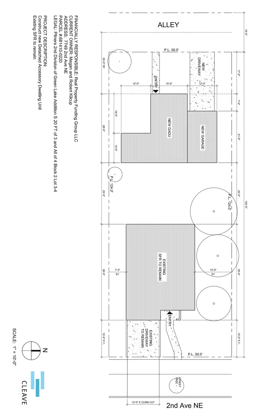 Site plan for 7747 2nd Ave NE