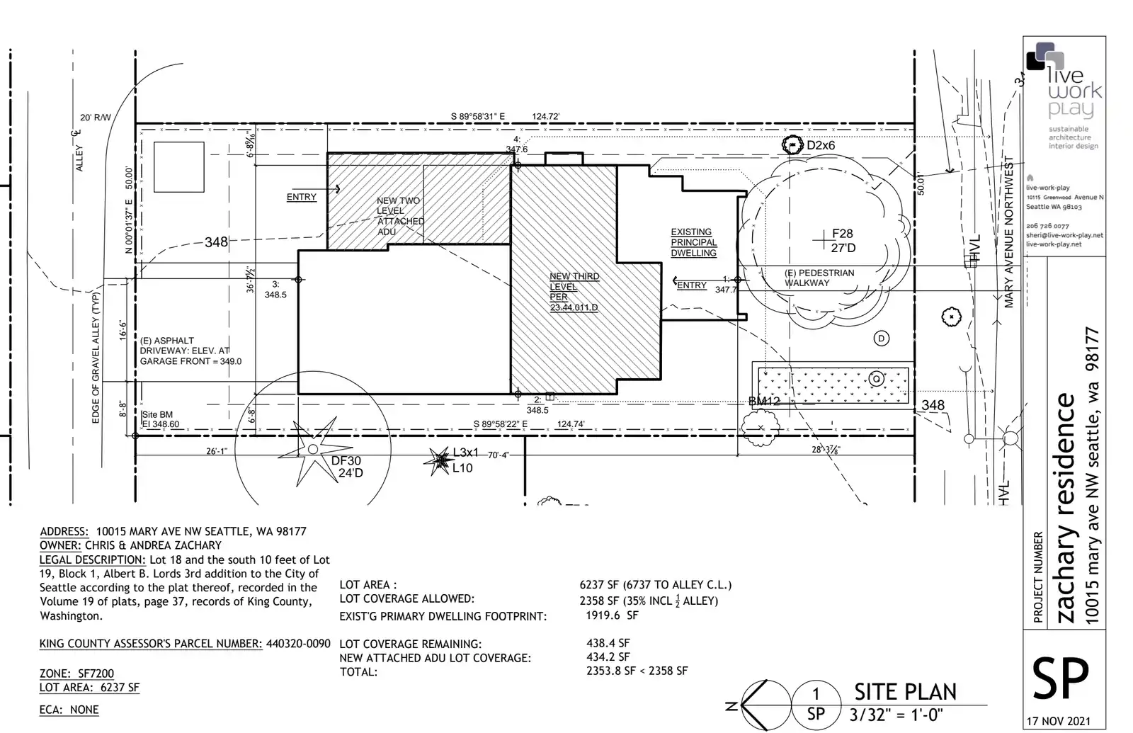 Site plan for 10015 Mary Ave NW