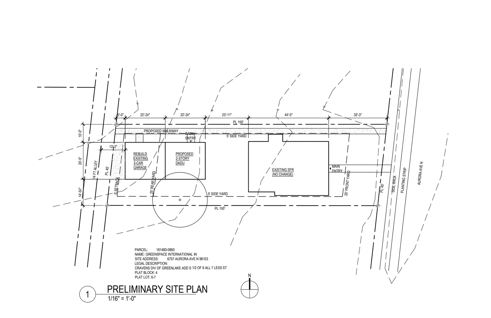 Site plan for 6709 Aurora Ave N
