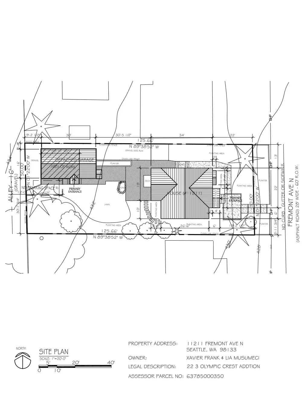 Site plan for 11211 Fremont Ave N