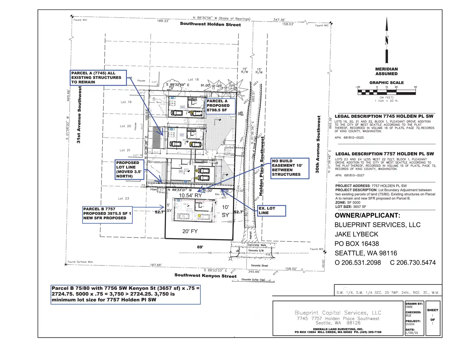 Site plan for 7757 Holden Pl SW