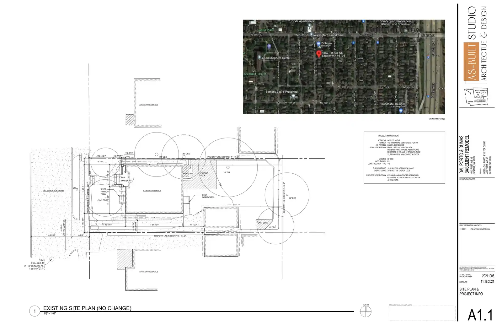 Site plan for 4652 B 1st Ave NE