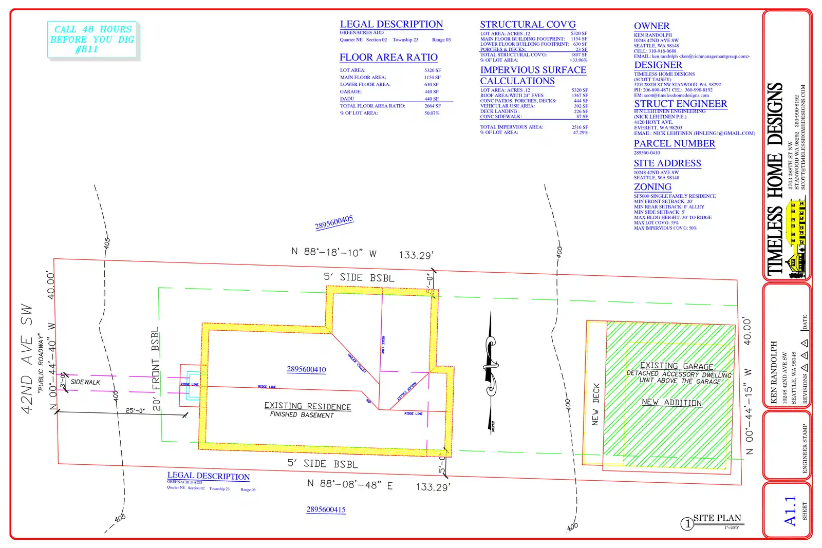 Site plan for 10248 42nd Ave SW