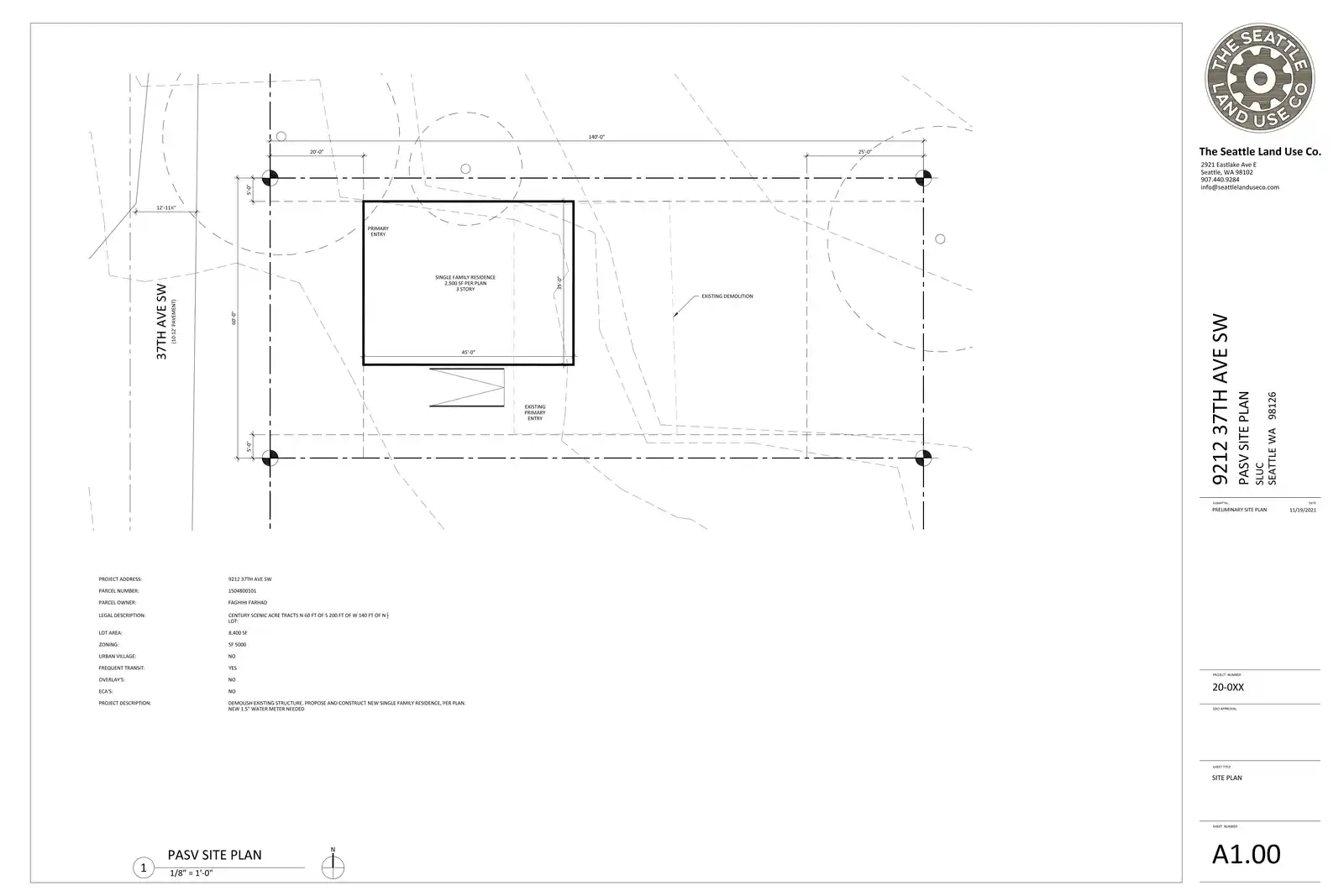Site plan for 9212 37th Ave SW