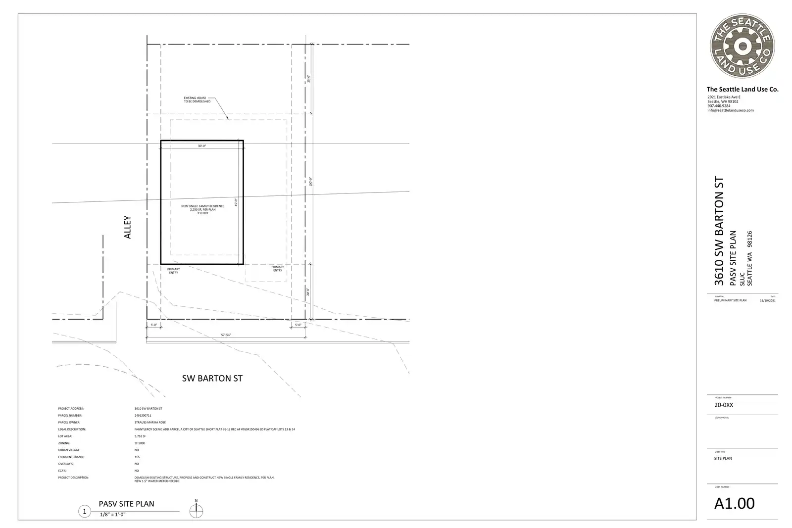 Site plan for 3610 SW Barton St