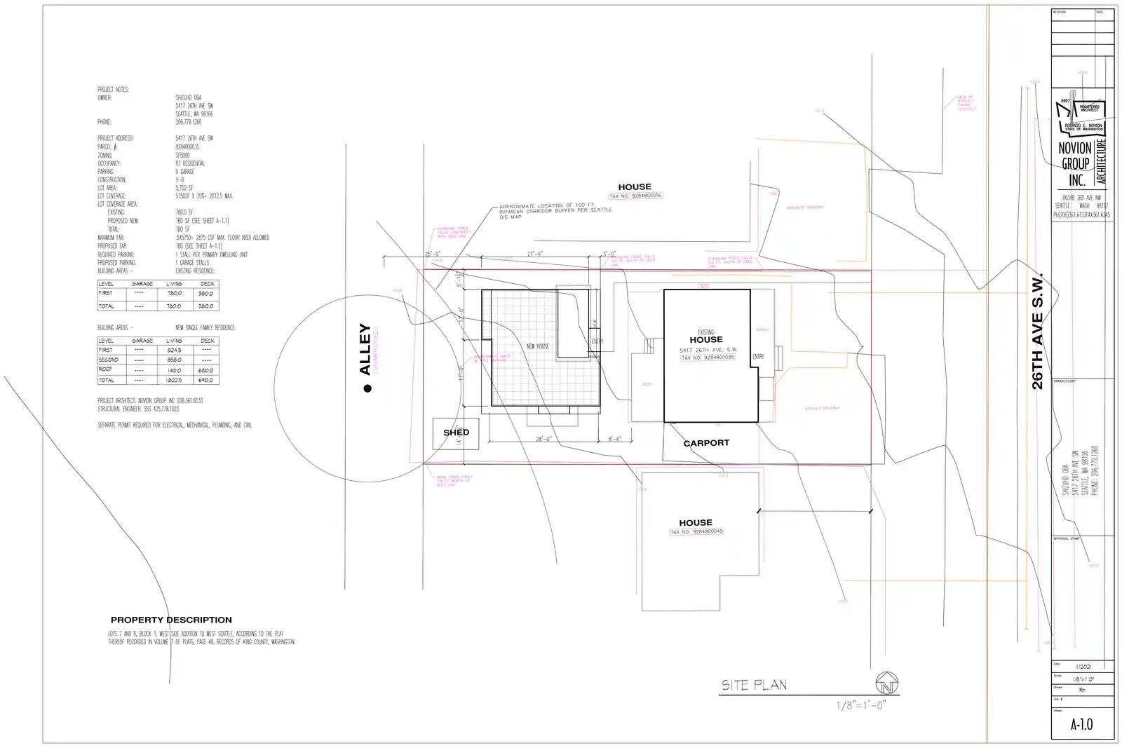 Site plan for 5417 26th Ave SW