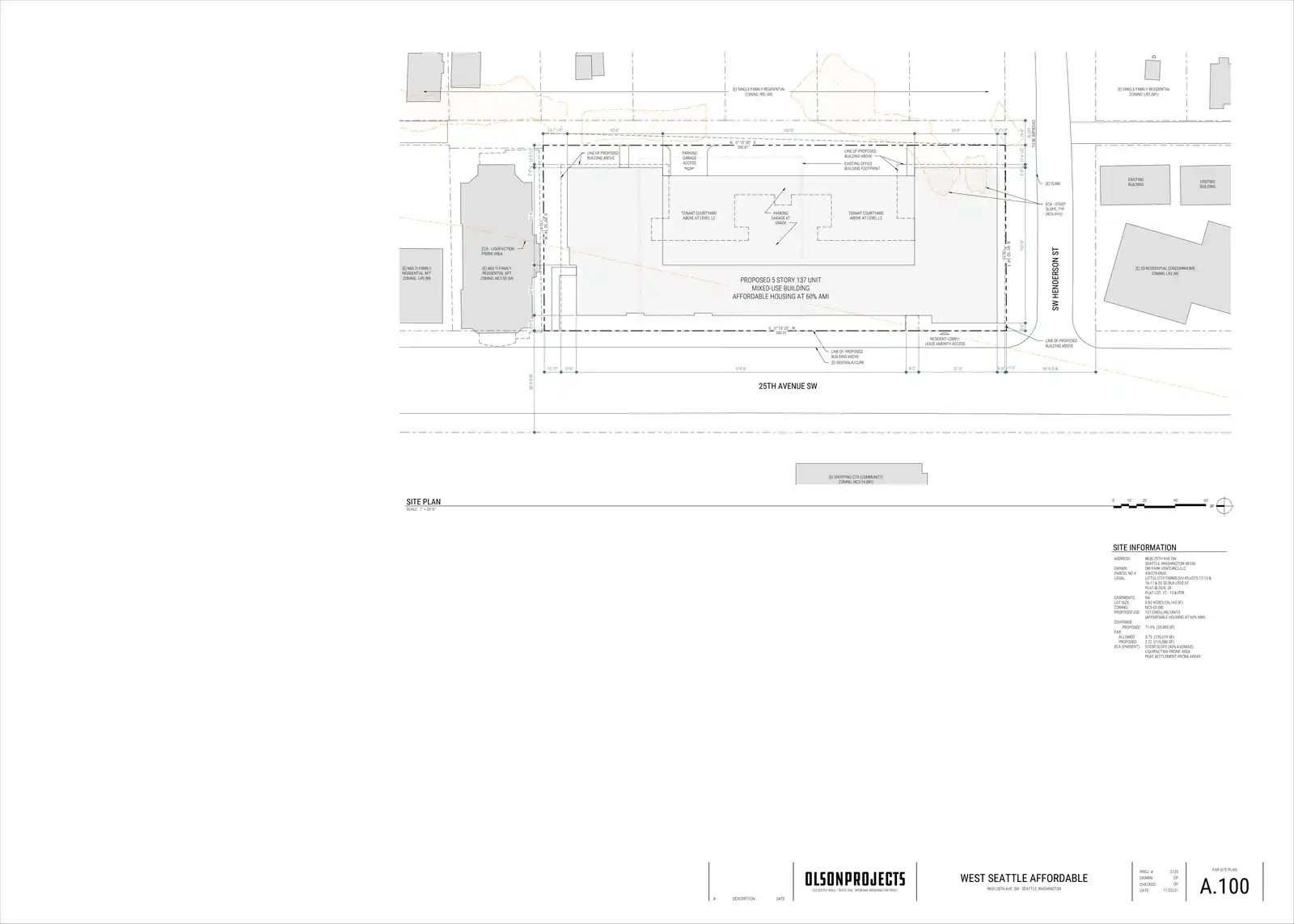 Site plan for 8830 25th Ave SW