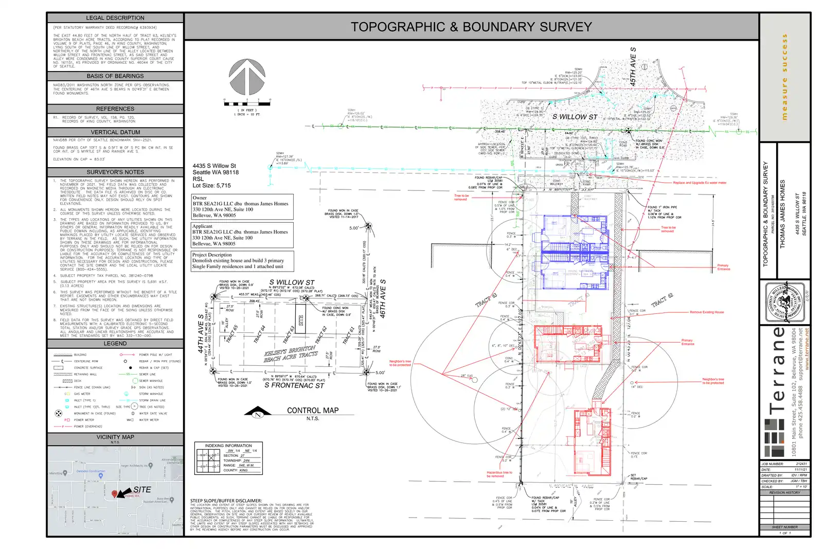 Site plan for 4435 S Willow St