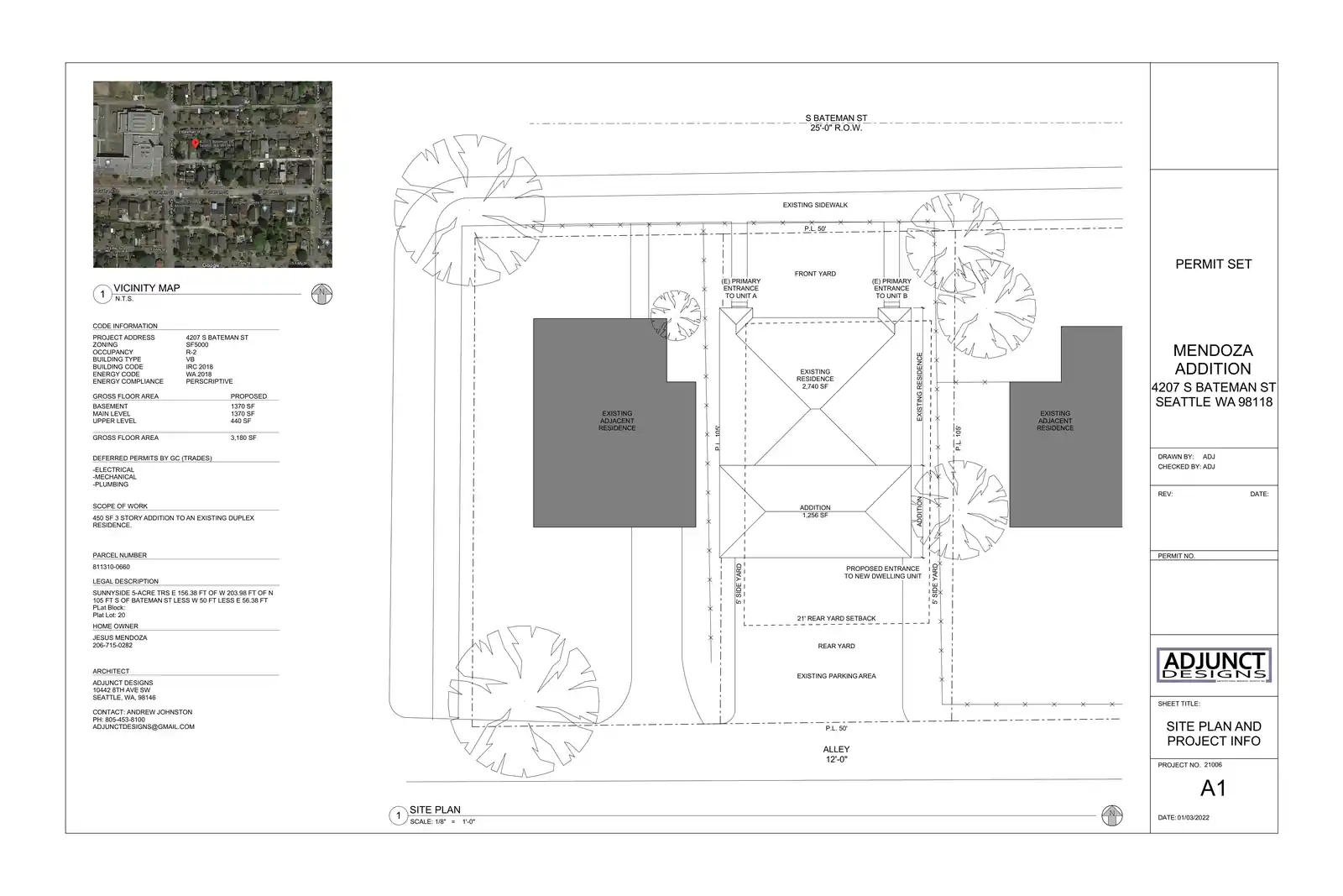 Site plan for 4207 S Bateman St